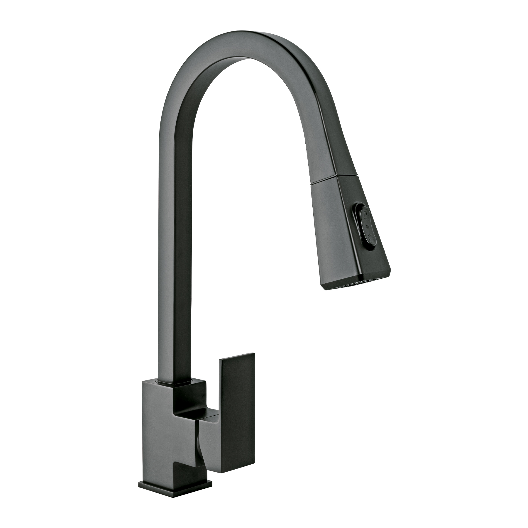 Monomando nariz retráctil para fregadero,negro, FOSET KUBO