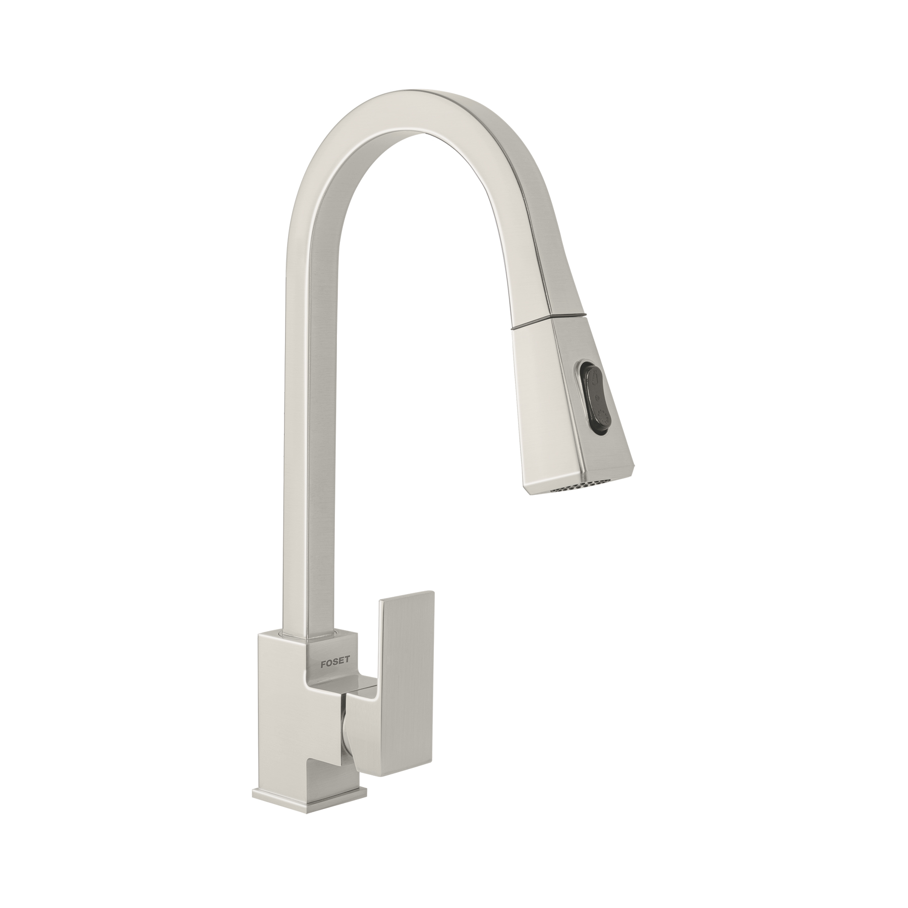 Monomando nariz retráctil para fregadero,satín, FOSET KUBO