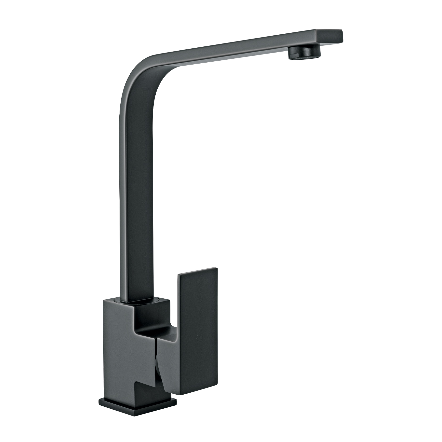 Monomando cuello alto para fregadero, negro, FOSET KUBO