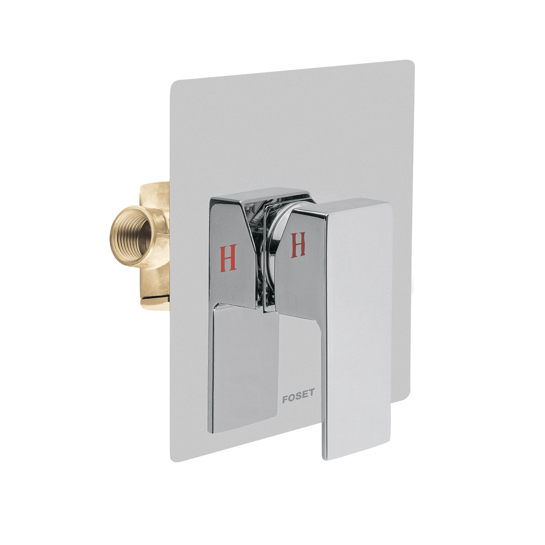 Monomando para regadera sin desviador, cromo, FOSET KUBO