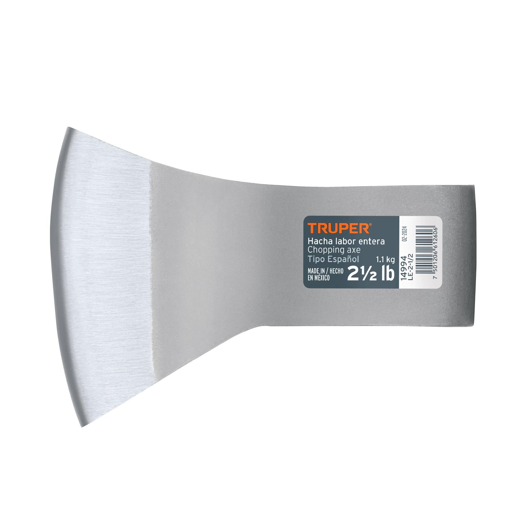 Hacha labor entera 2-1/2 lb, sin mango, TRUPER