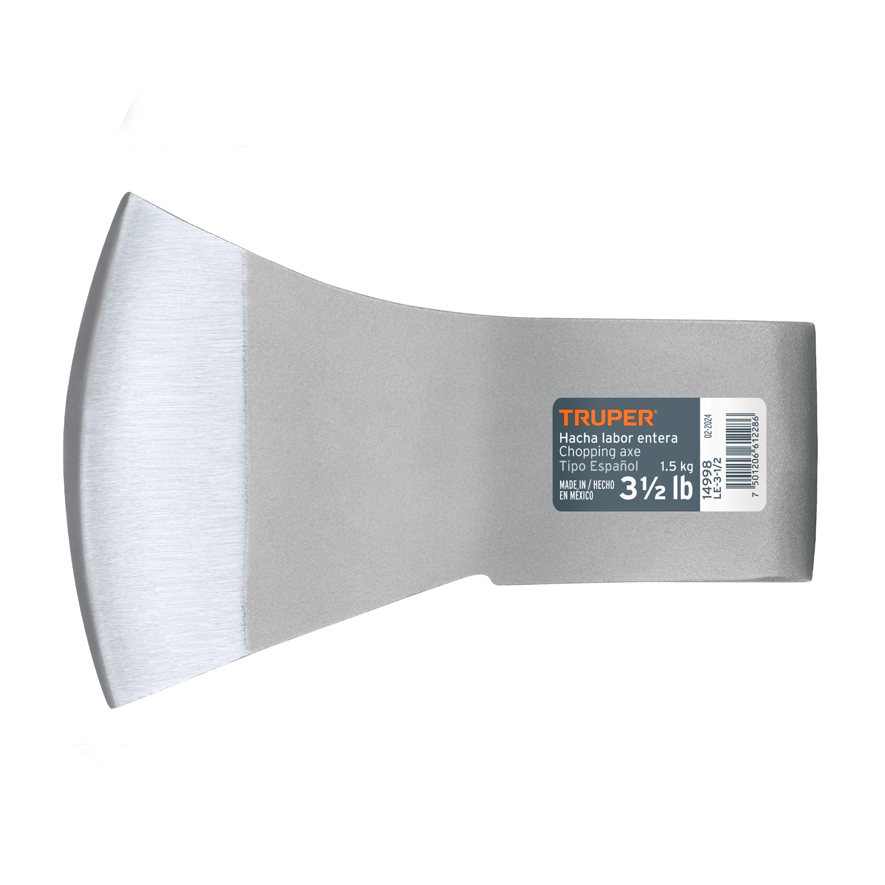 Hacha labor entera 3-1/2 lb, sin mango, TRUPER