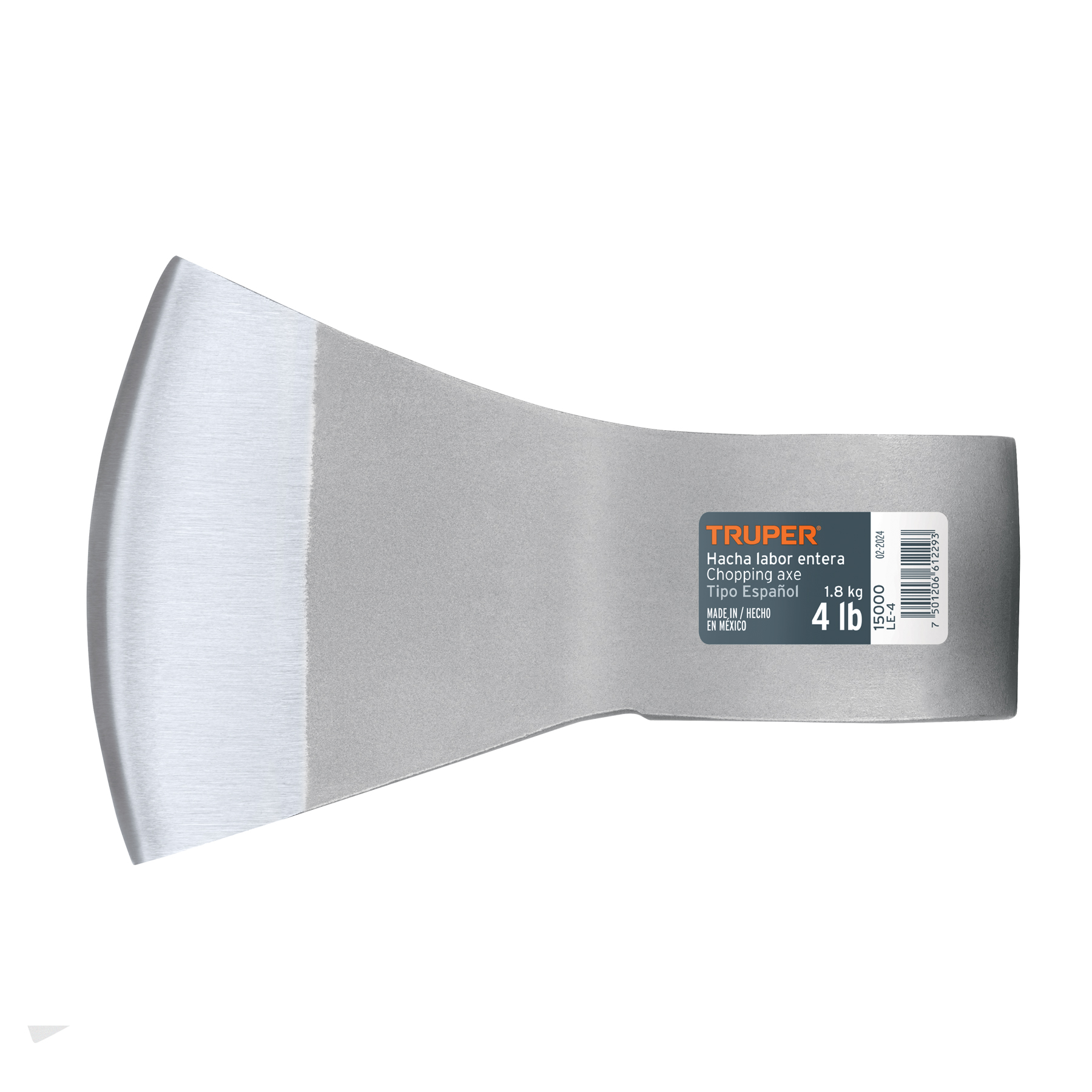 Hacha labor entera 4 lb, sin mango, TRUPER
