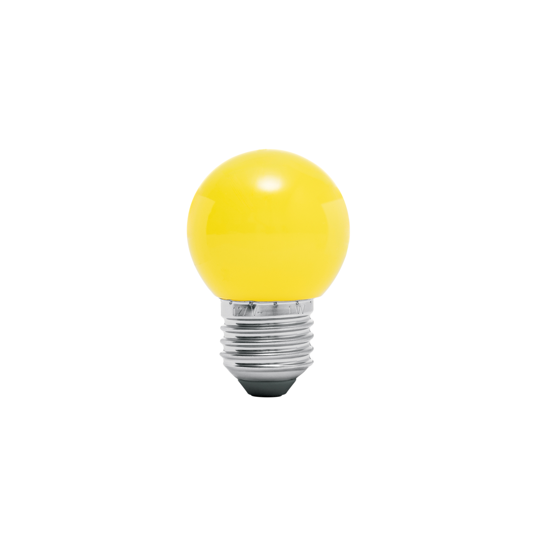 Lámpara LED tipo bulbo G45 1 W color amarillo, caja, Volteck