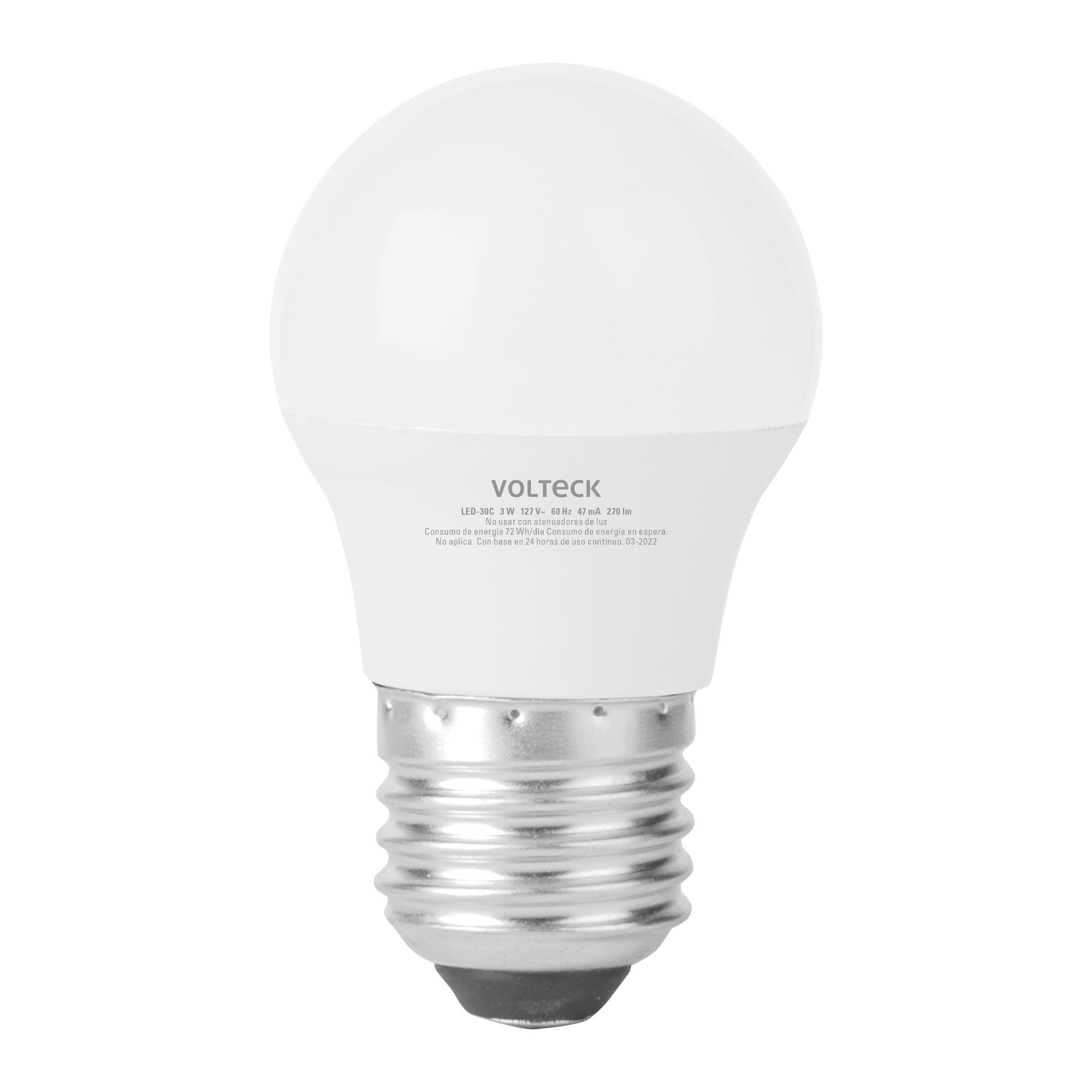 Lámpara LED A19 3 W (equiv. 25 W) luz cálida blíster Volteck