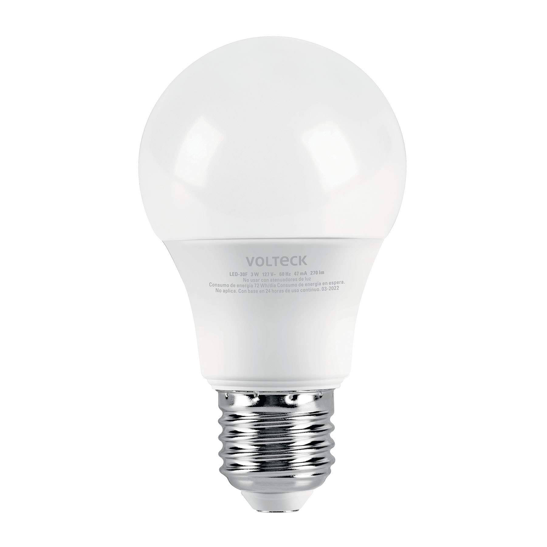 Lámpara LED A19 3 W (equiv. 25 W) luz de día blíster Volteck