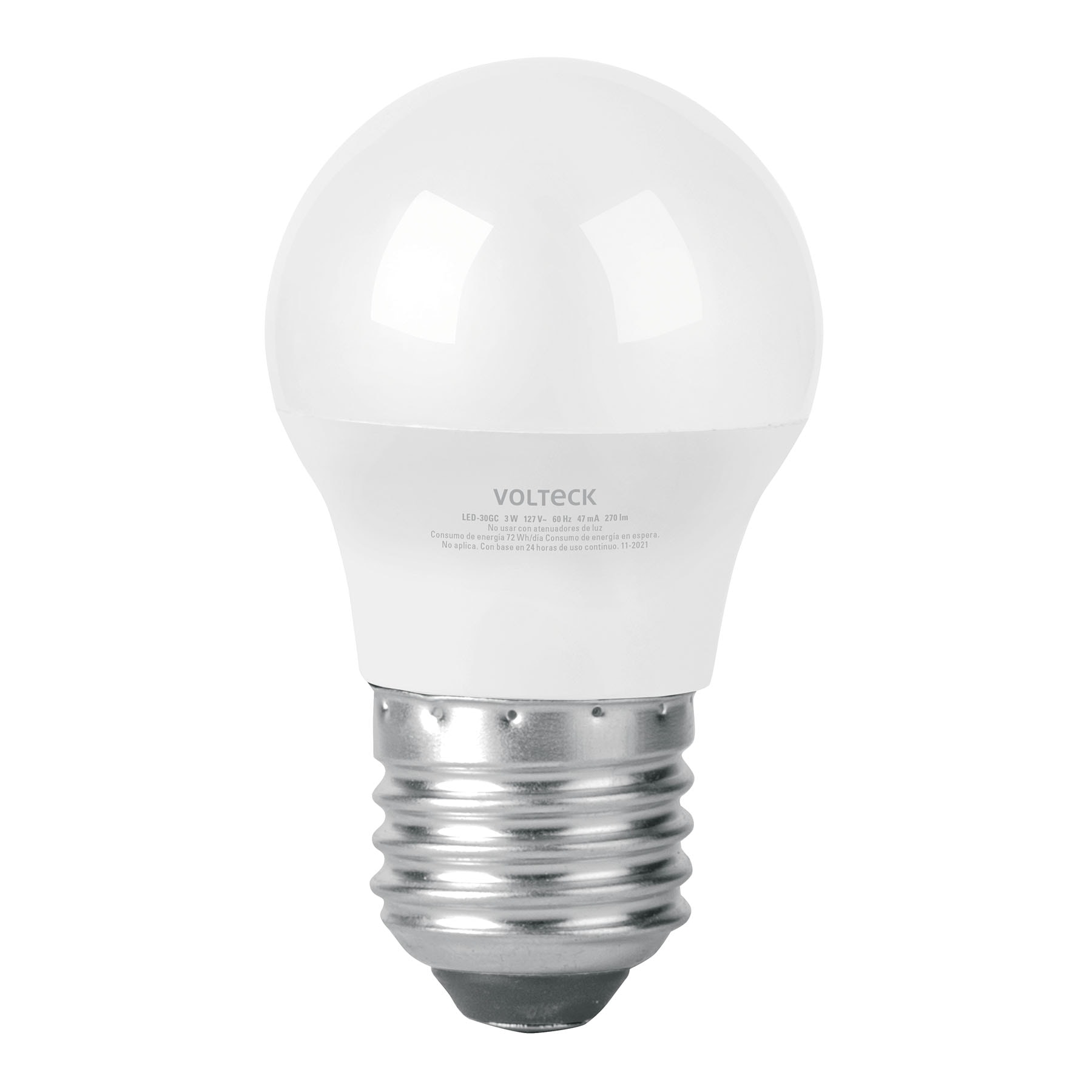 Lámpara LED G45 3 W (equiv. 25 W) luz cálida blíster Volteck