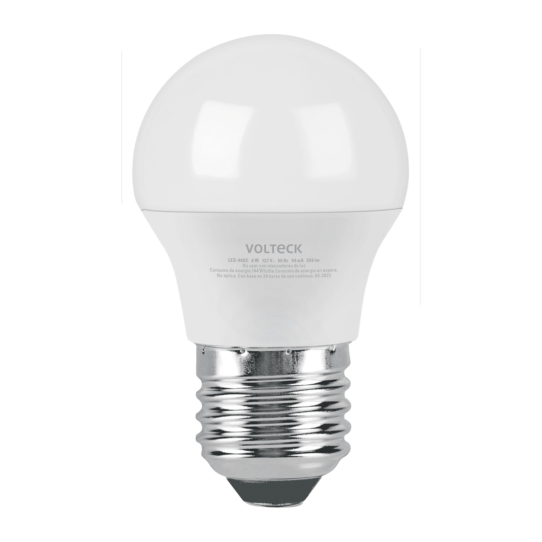 Lámpara LED G45 6 W (equiv. 40 W) luz cálida blíster Volteck