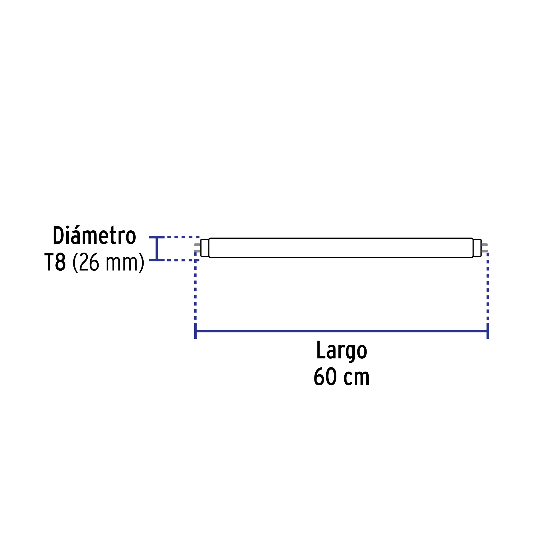 Tubo de LED T8 9 W base G13, vidrio opalino, VOLTECK BASIC - Imagen 2