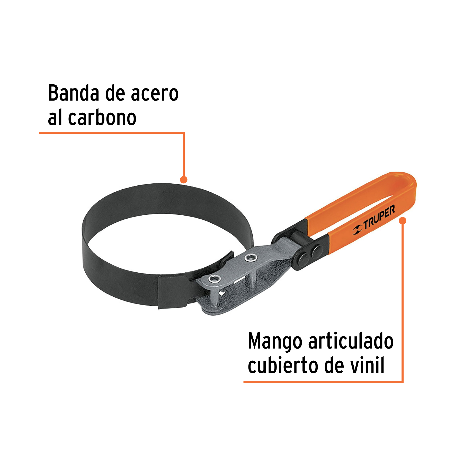 Llave de banda metálica 3-1/4'-3-3/4' para filtro de aceite - Imagen 3