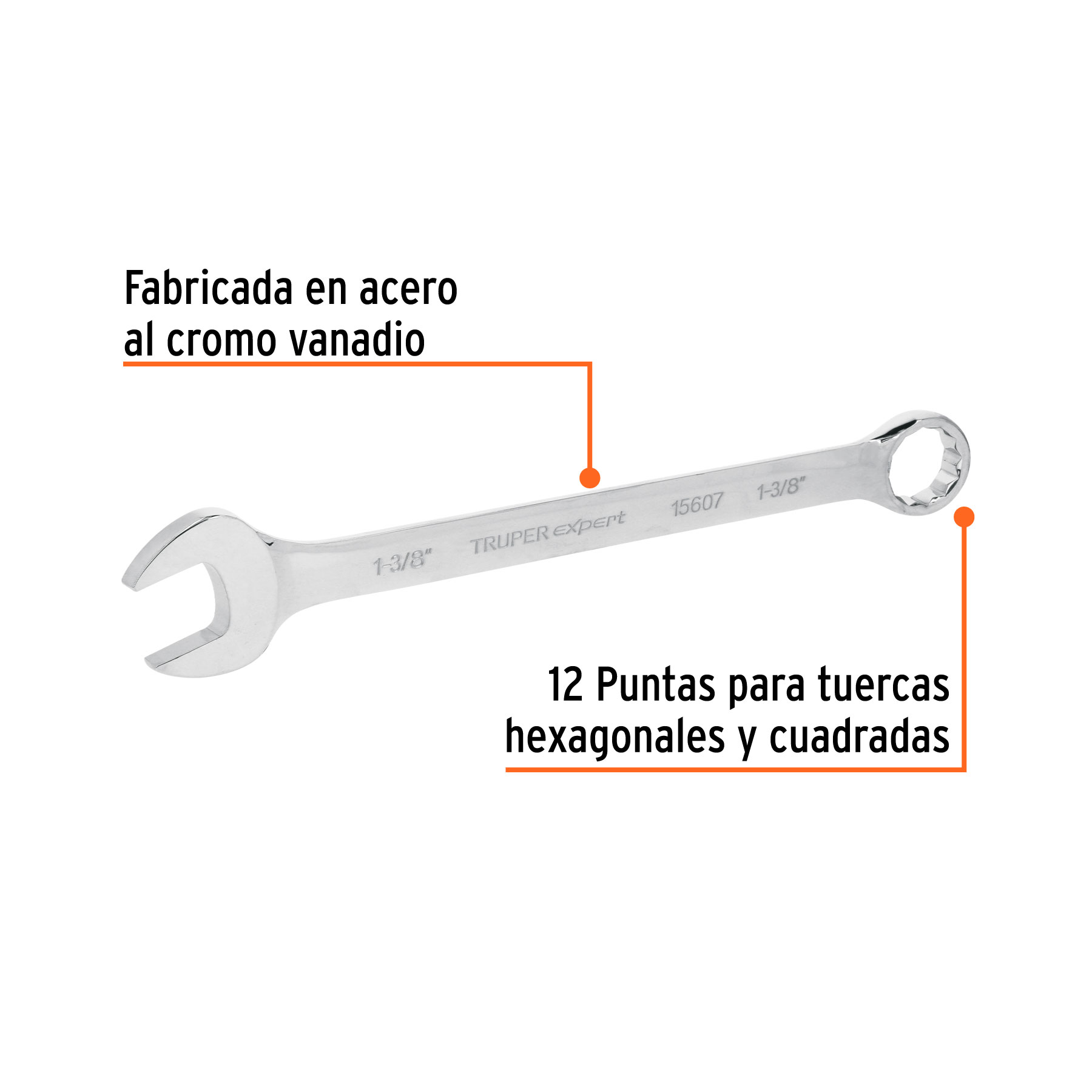 Llave combinada extralarga 1-3/8' x 454 mm de largo, Exper - Imagen 2