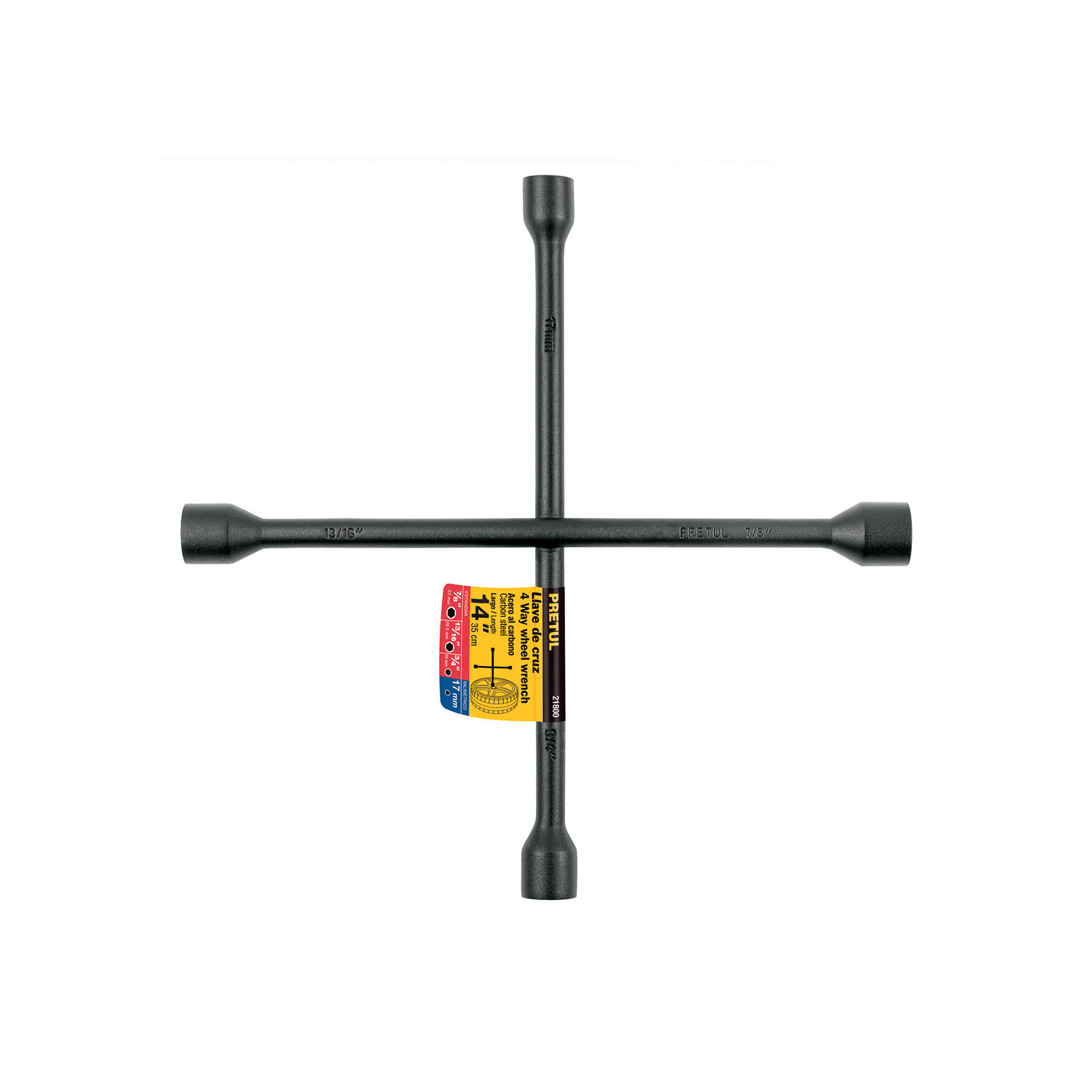 Llave de cruz 14', acabado negro mate, PRETUL