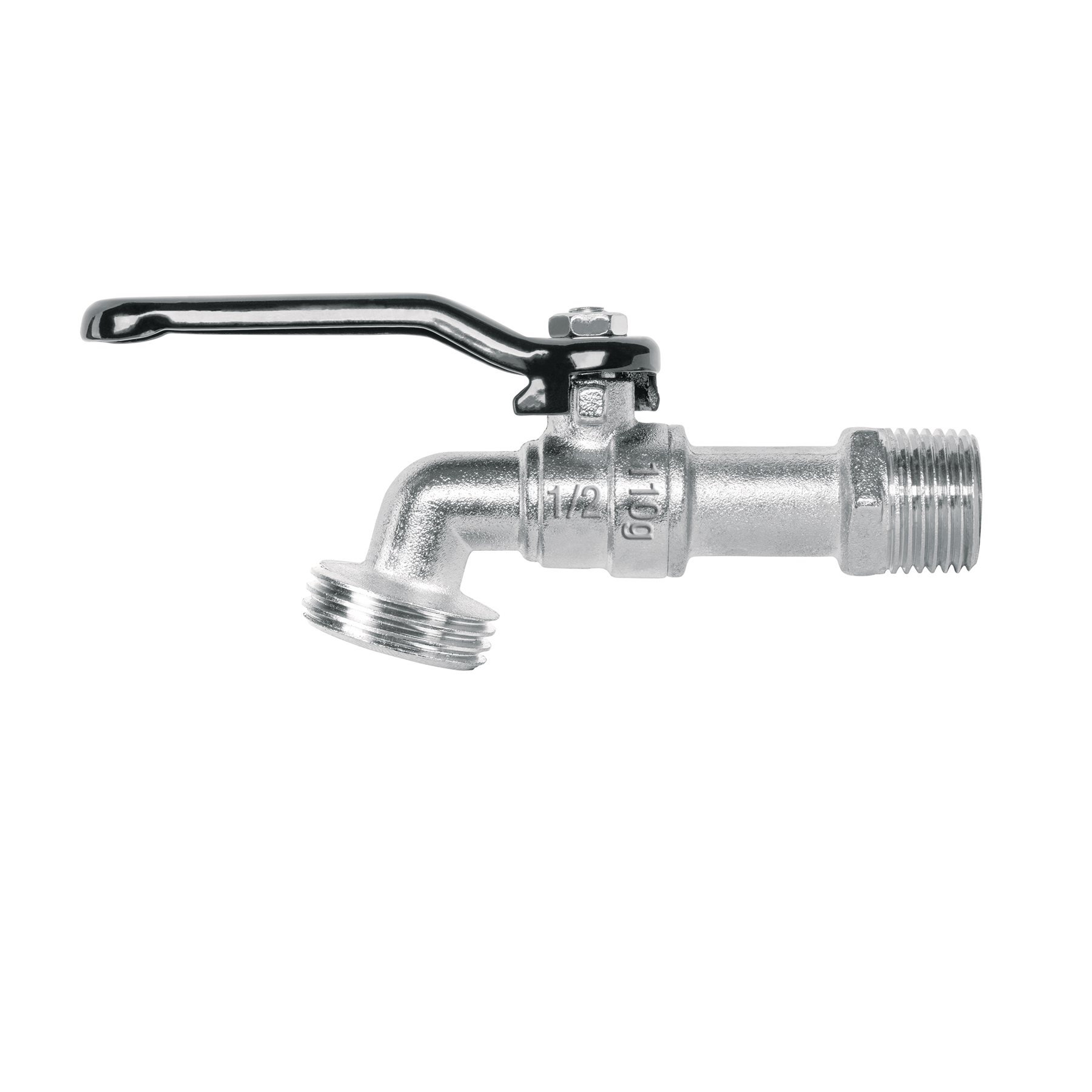 Llave de esfera de zinc 1/2', 110 g, s/adaptador, Basic