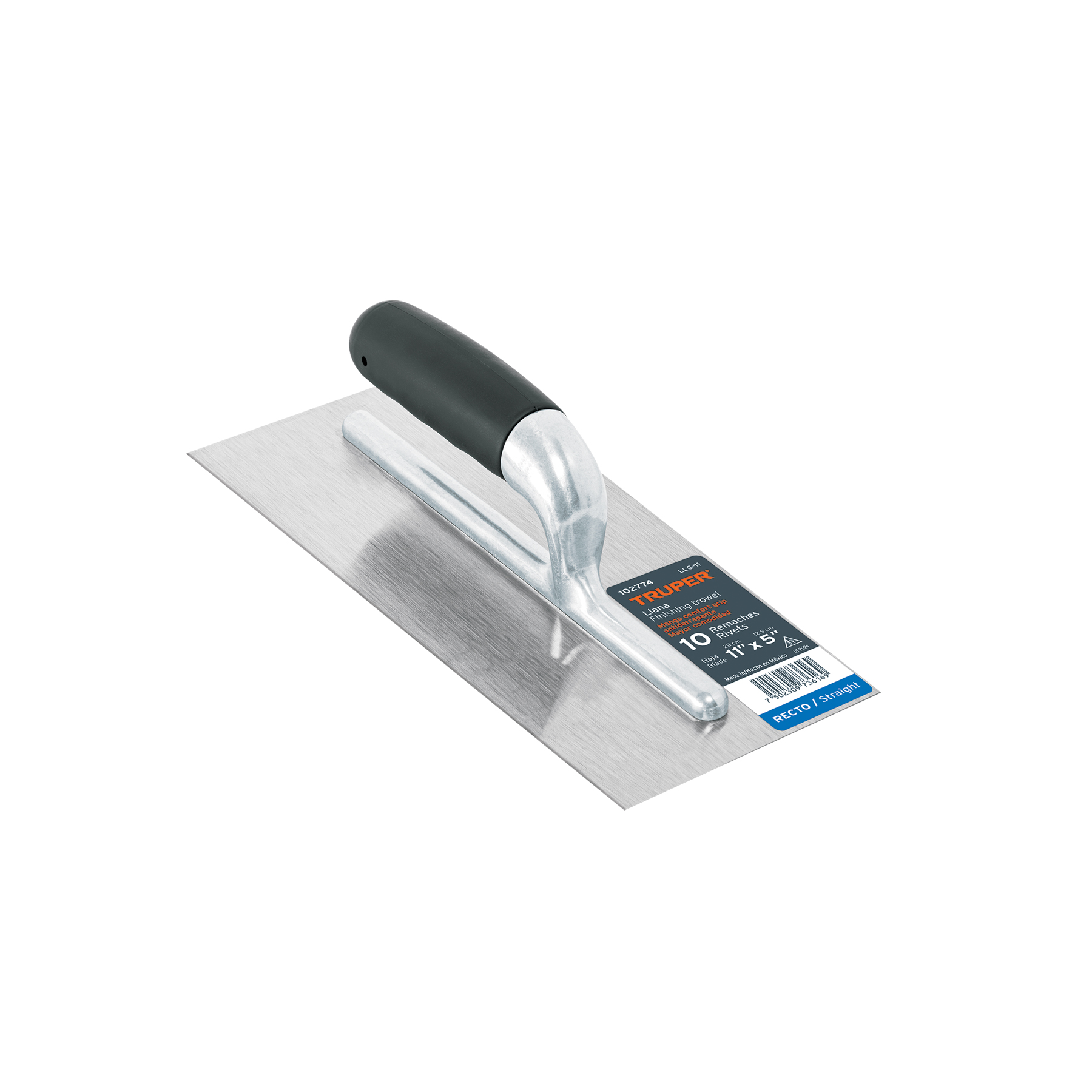 Llana 11' canto recto, 10 remaches, mgo comfort grip, Truper