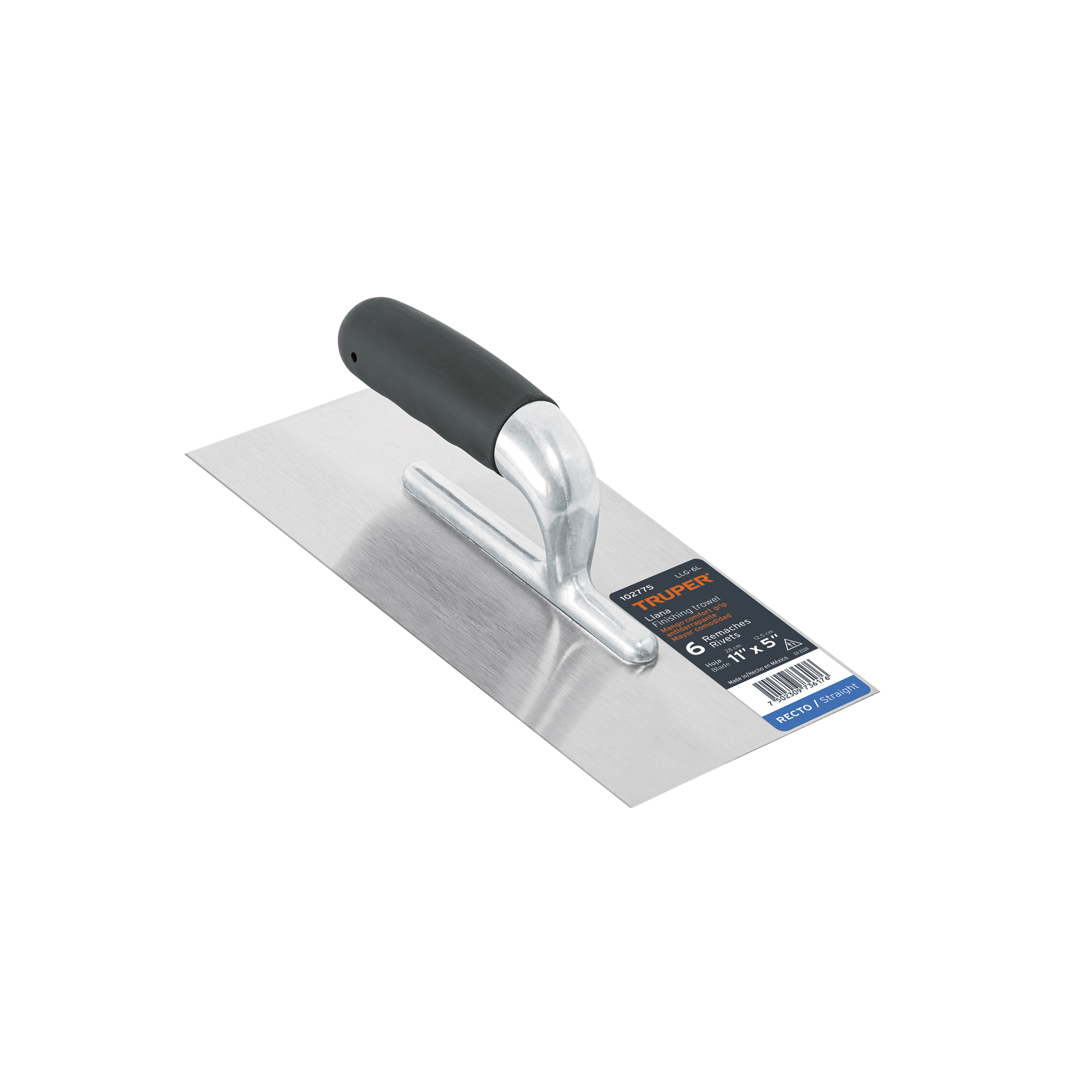 Llana 11' canto recto, 6 remaches, mgo comfort grip, Truper