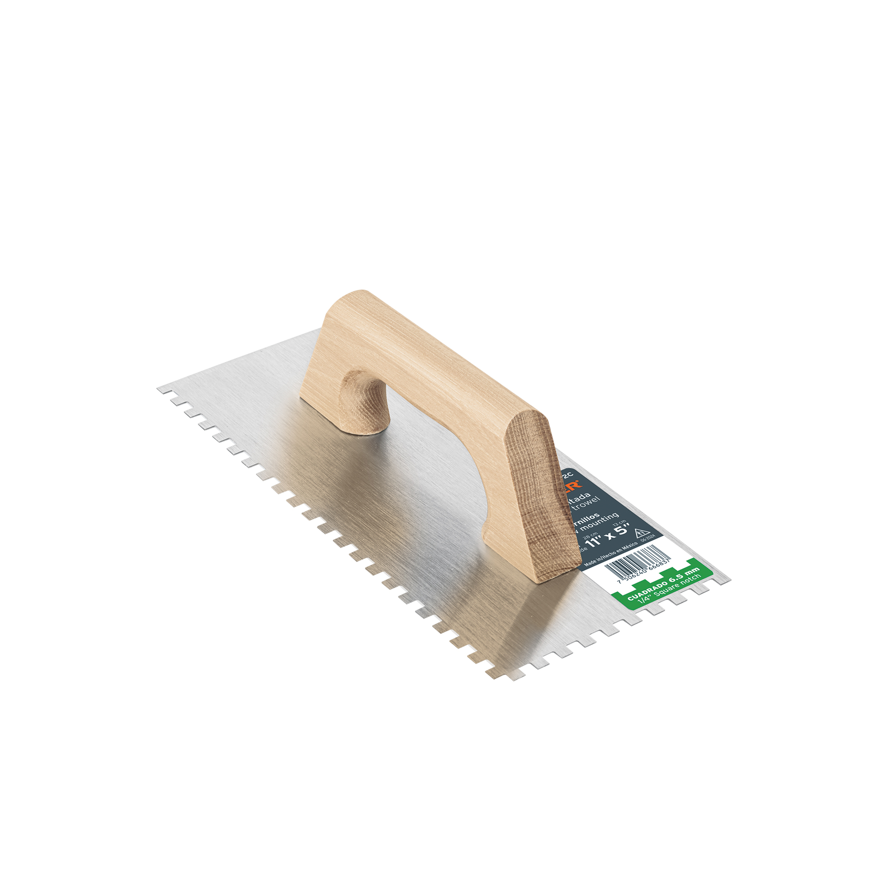 Llana 11' dentado cuadrado 1/4', tipo español, mgo madera