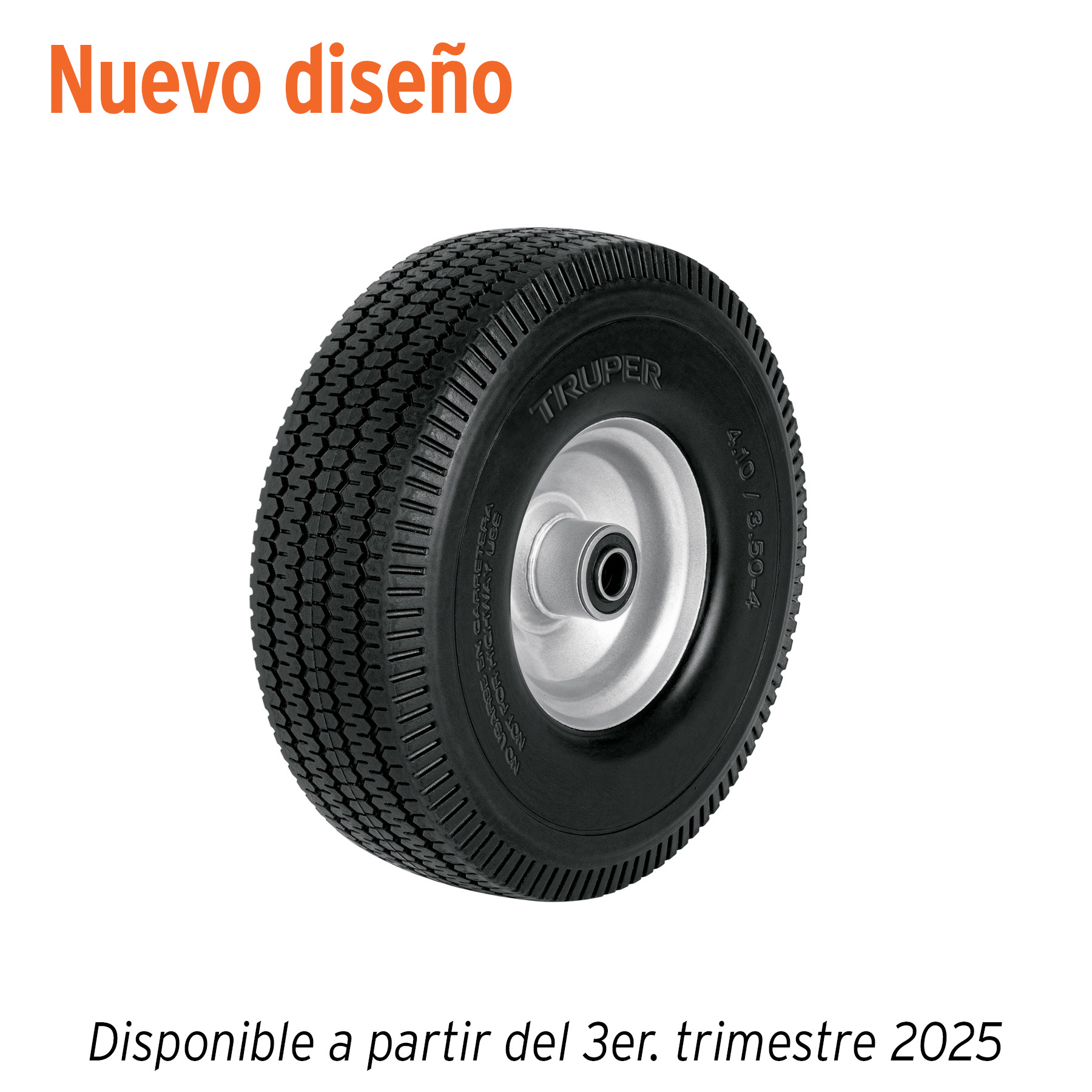 Rueda imponchable 10' para eje central, Truper