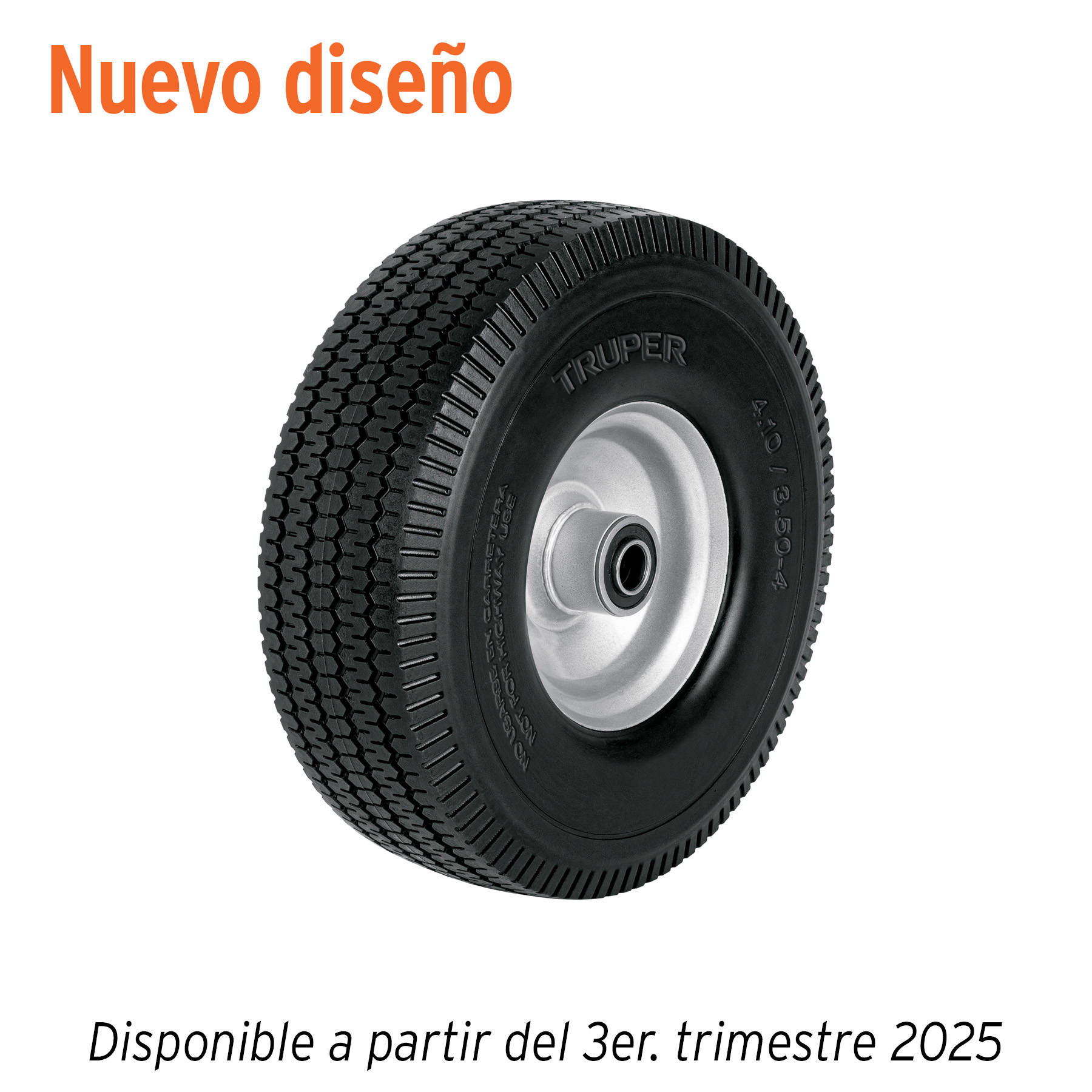 Rueda imponchable 10' para eje lateral, Truper