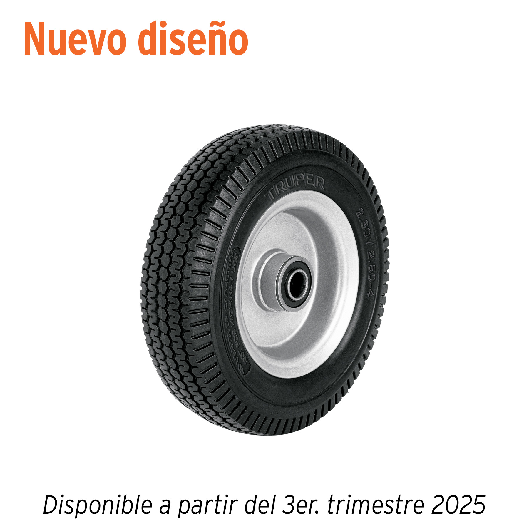 Rueda imponchable 8' para eje lateral, Truper