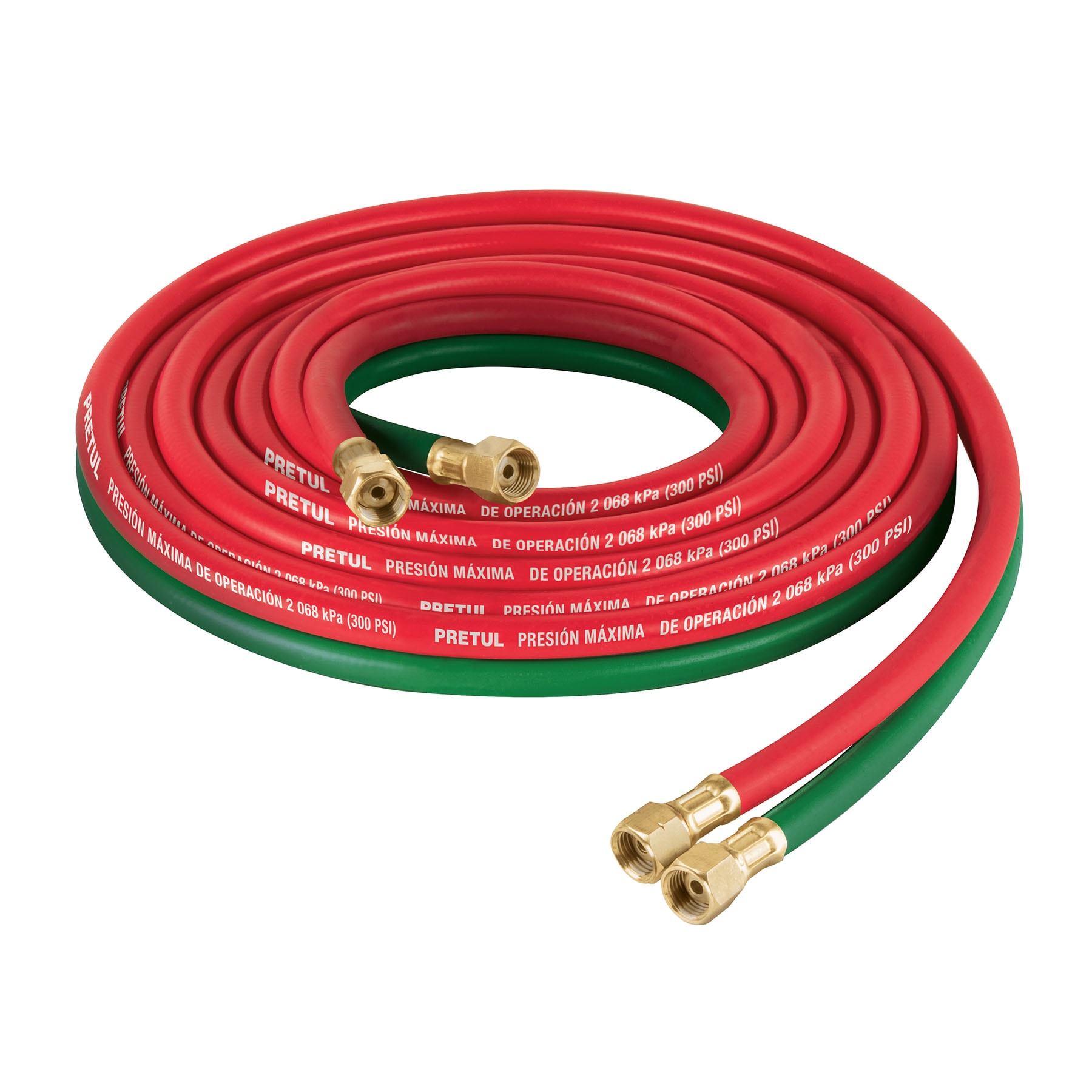 Manguera cuata reforzada de 4.5 m para oxiacetileno, PRETUL