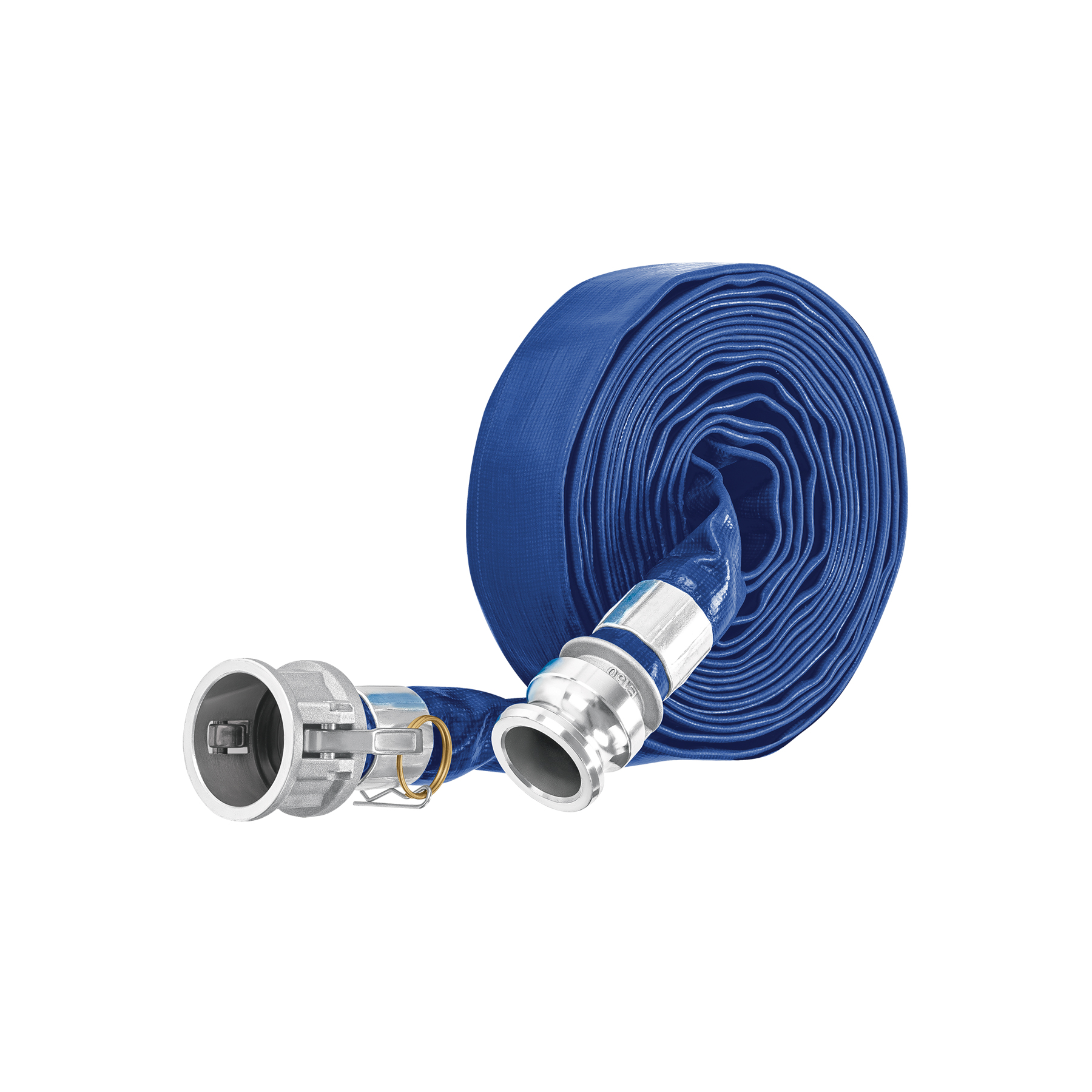 Rollo de manguera plana 1.5'x7.5m de descarga c/conexiones