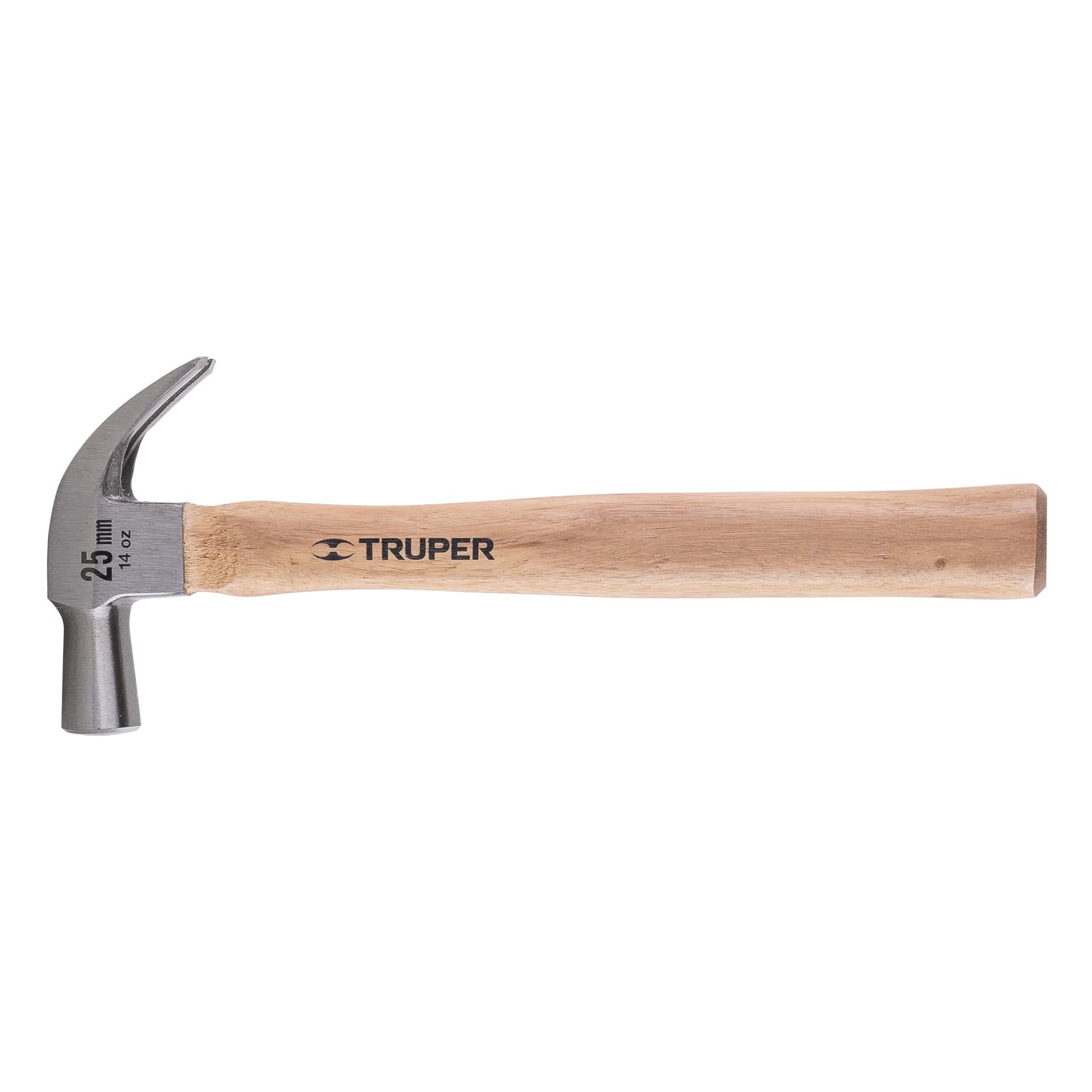 Martillo cabeza cónica 25 mm uña curva, mango madera, TRUPER