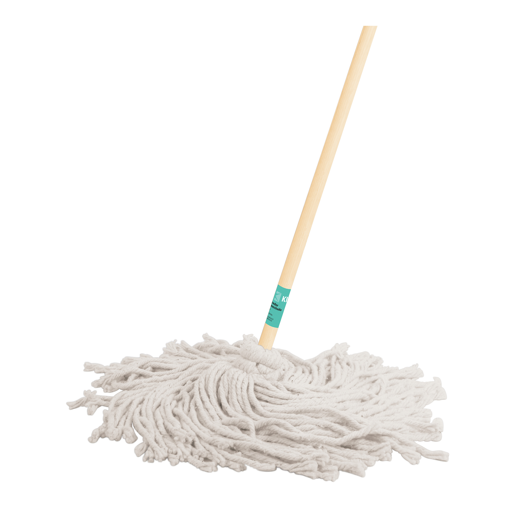 Trapeador tipo mechudo, 450 g con bastón de 120 cm, KLINTEK