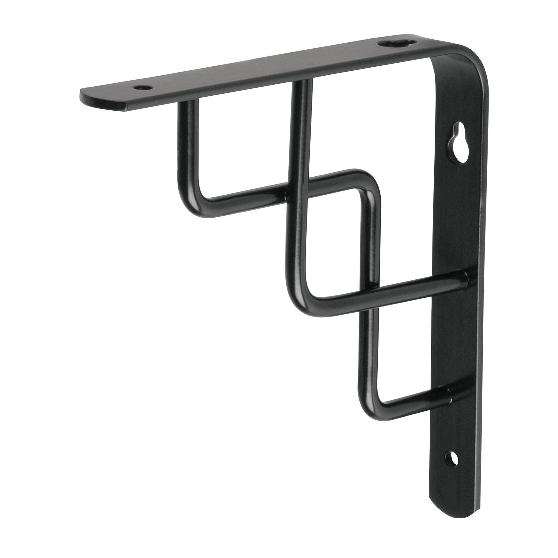 Ménsula reforzada negra 6 x 6', diseño escalera, FIERO