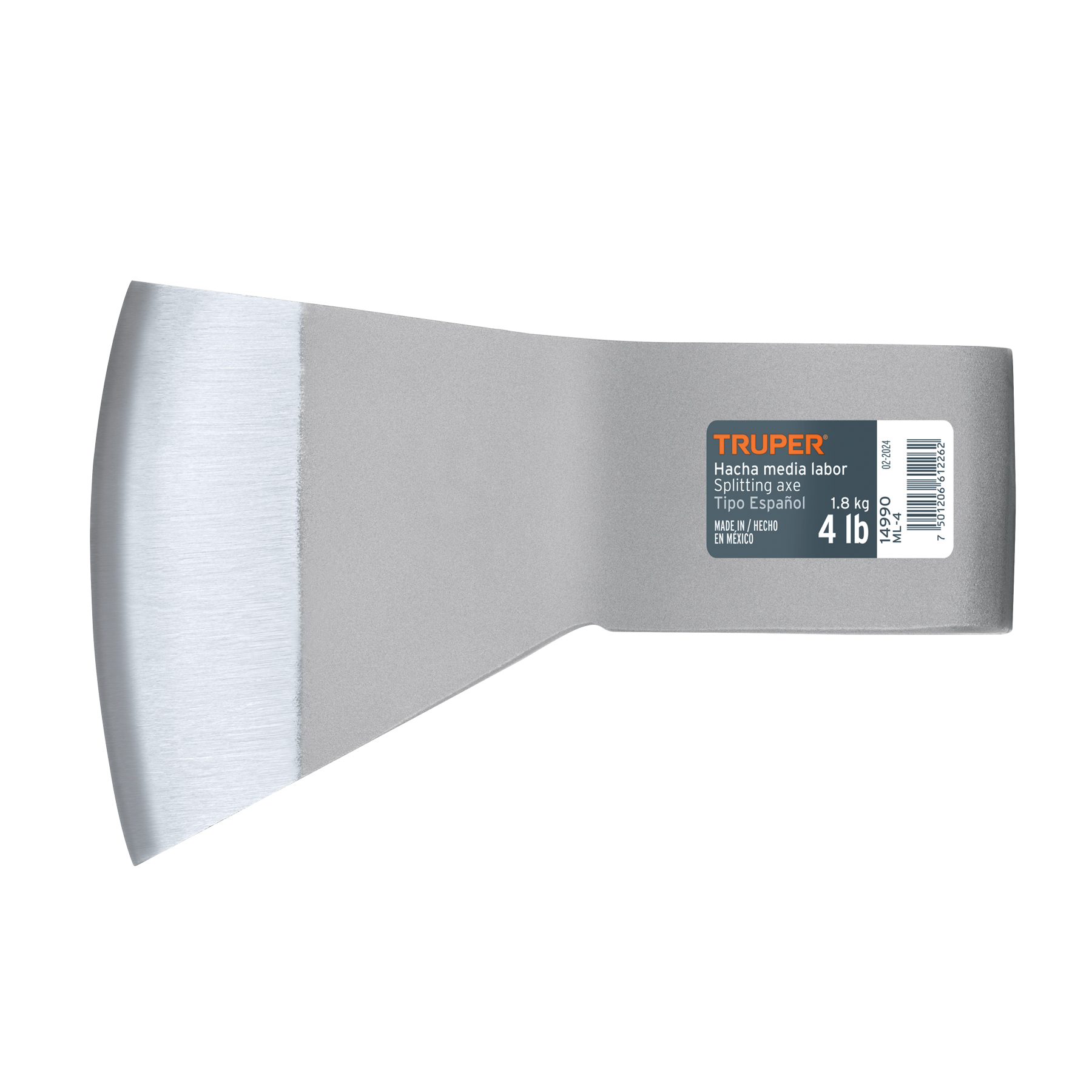 Hacha media labor 4 lb, sin mango, TRUPER