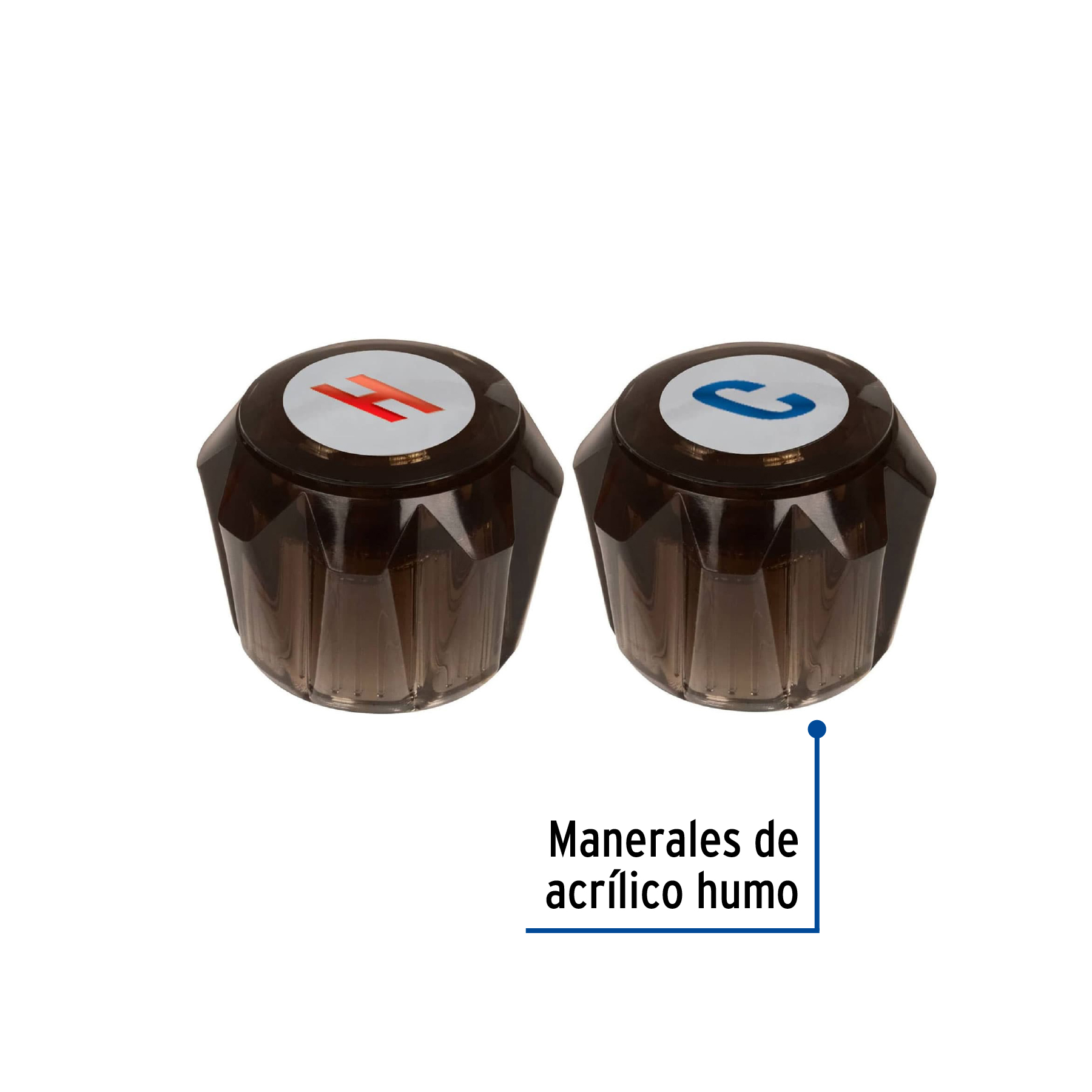 Juego 2 manerales acrílico humo p/lavabo y fregadero, Basic - Imagen 2