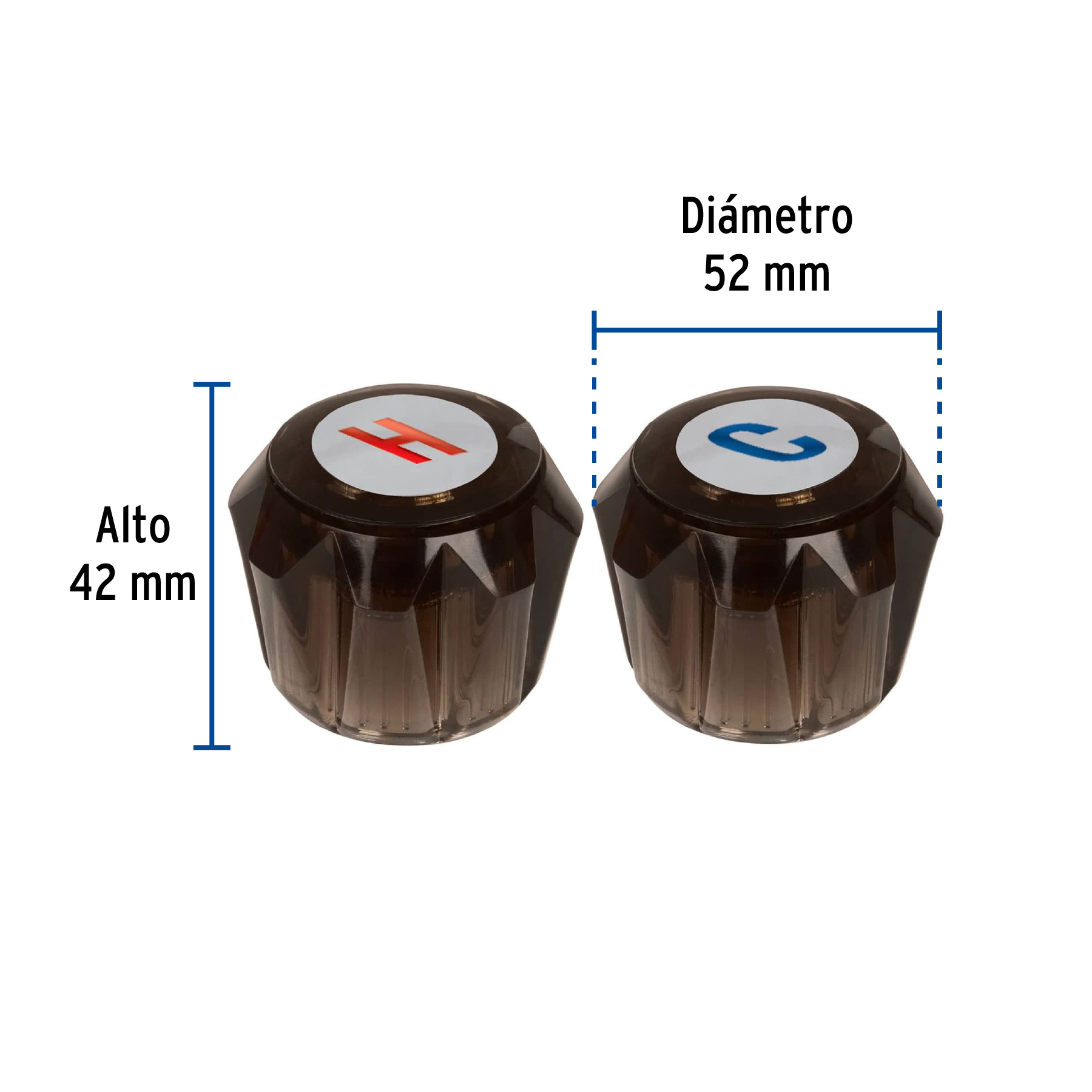 Juego 2 manerales acrílico humo p/lavabo y fregadero, Basic - Imagen 3