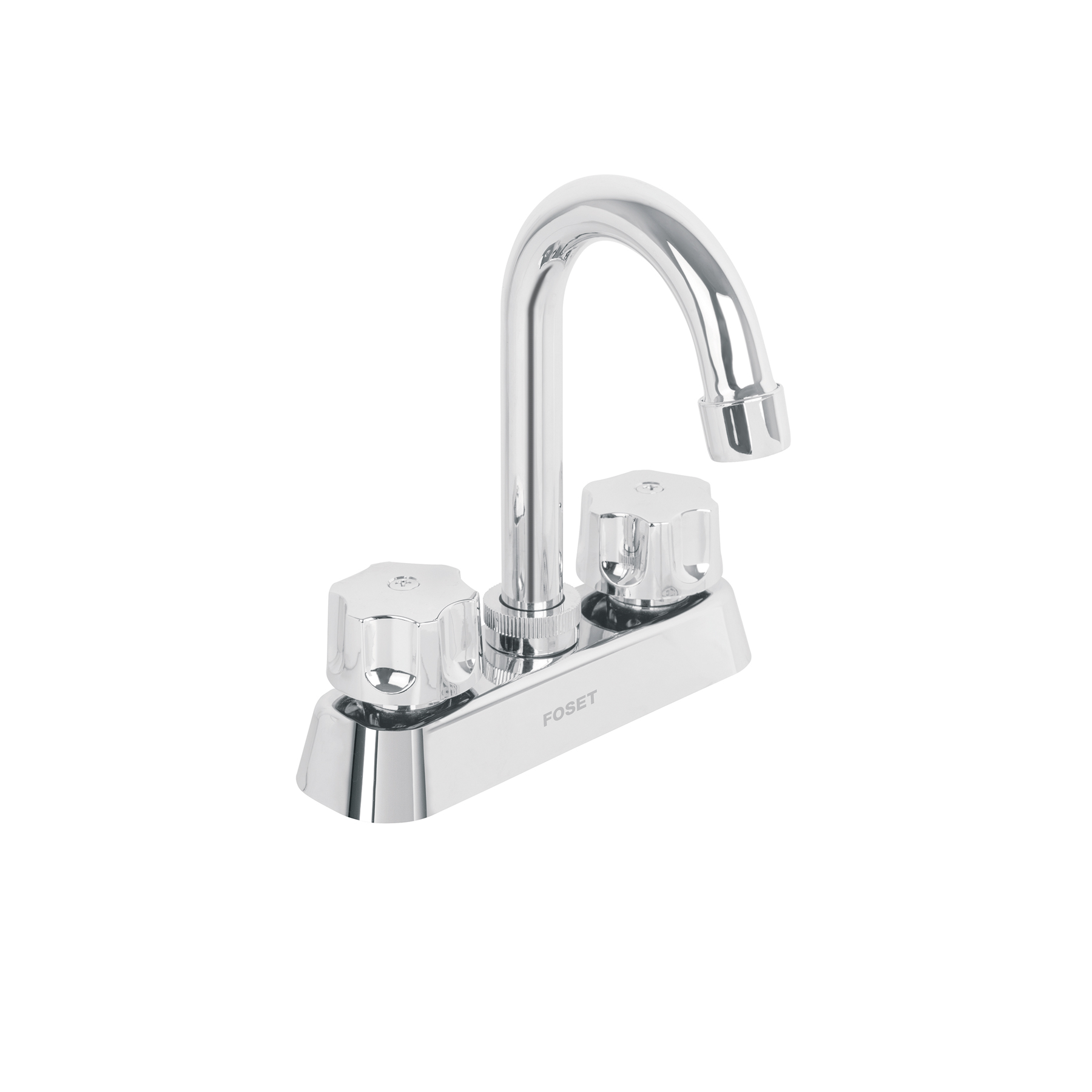 Mezcladora 4' lavabo, ABS, cuello bar, hexagonal, BASIC