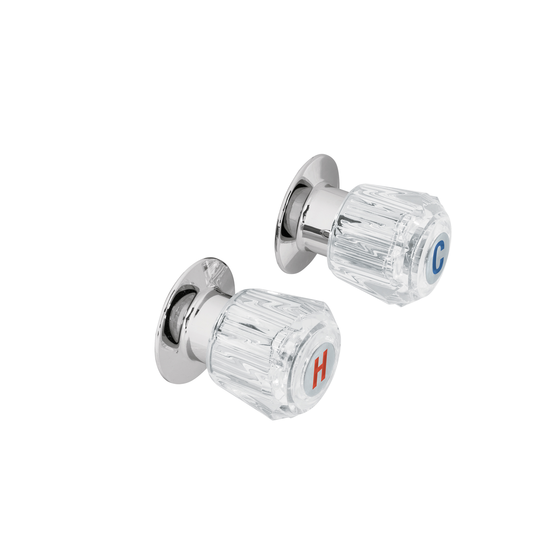 Juego de 2 manerales acrílico trans. para regadera, Basic