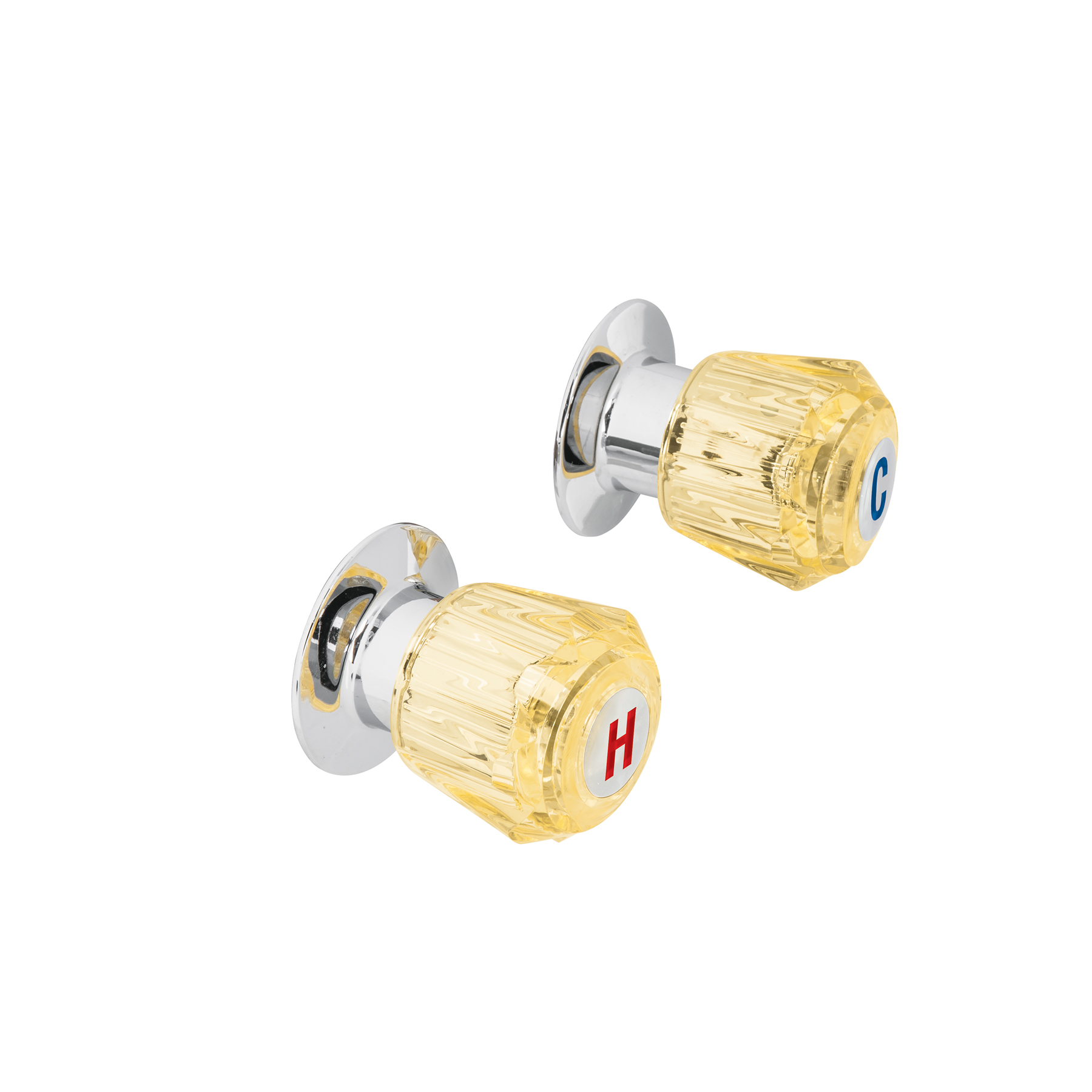 Juego de 2 manerales acrílico ámbar para regadera, Basic