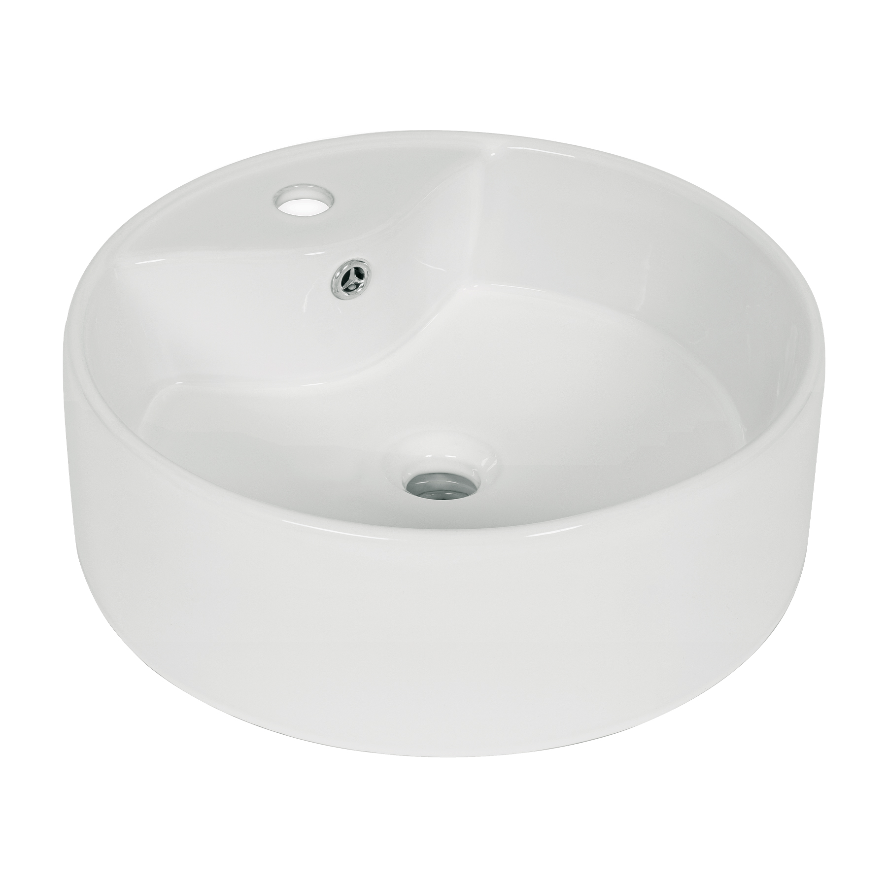 Lavabo de porcelana de sobreponer redondo, blanco, FOSET