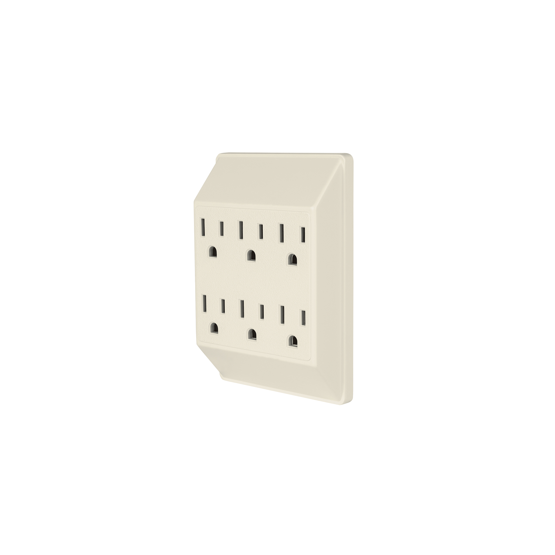 Multicontacto 6 entradas, aterrizado, cuadrado, Volteck