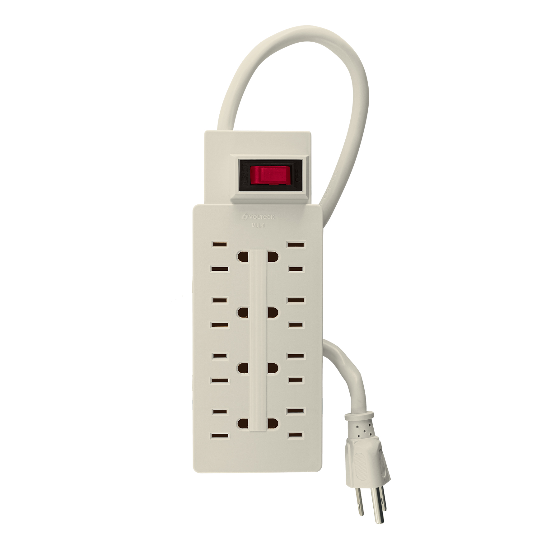 Multicontacto 14 AWG uso rudo con 8 entradas, Volteck