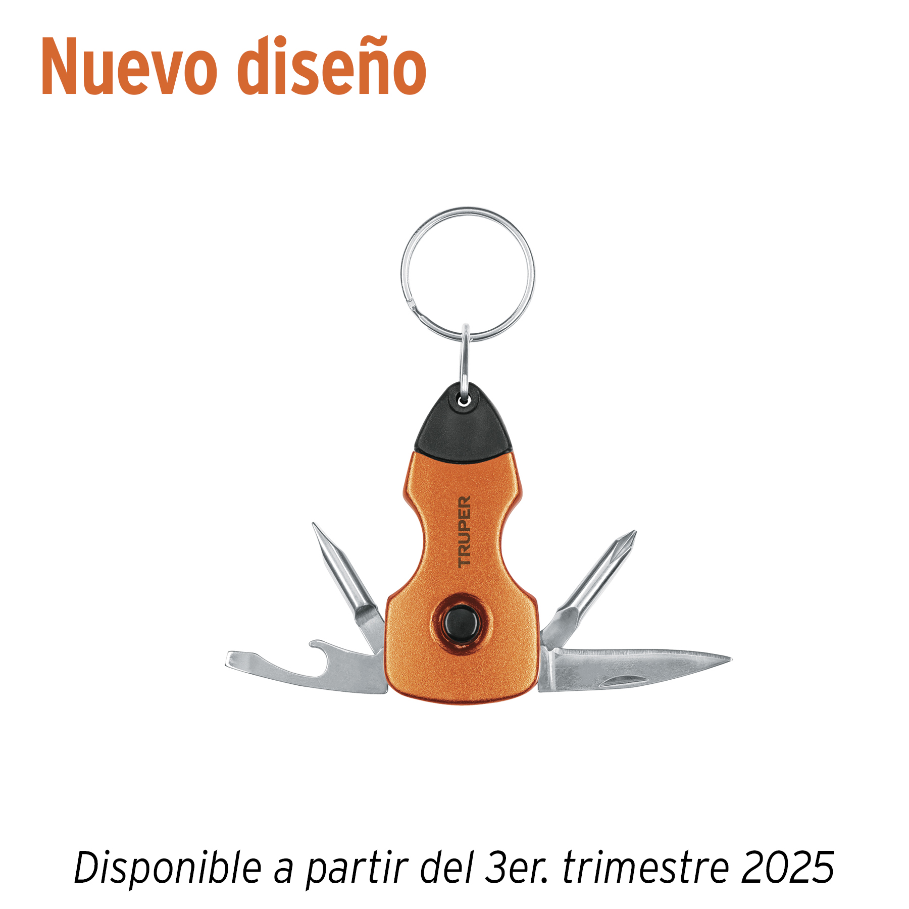 Multiherramienta 6 funciones, con LED, tipo llavero, Truper