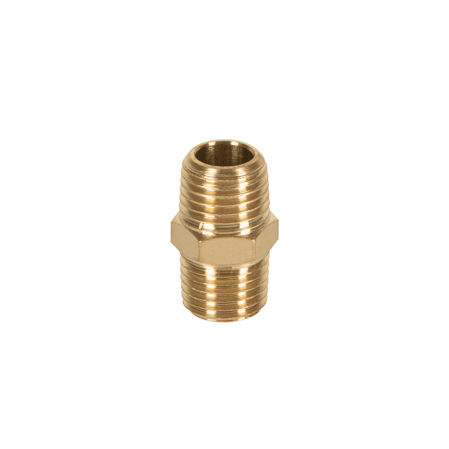 Niple de latón, macho-macho, cuerda 1/4' NPT, TRUPER
