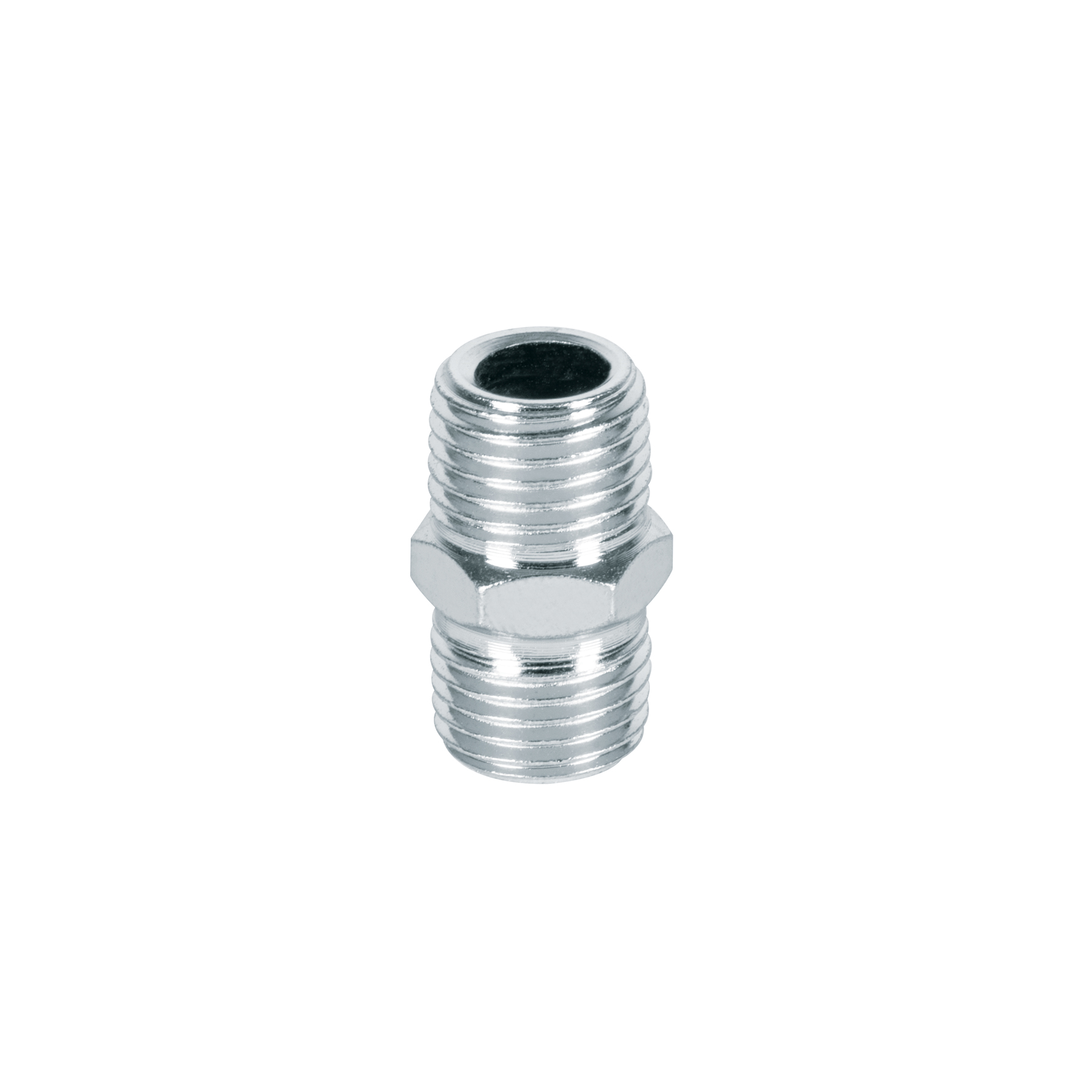 Niple de acero, macho-macho, cuerda 1/4' NPT, PRETUL