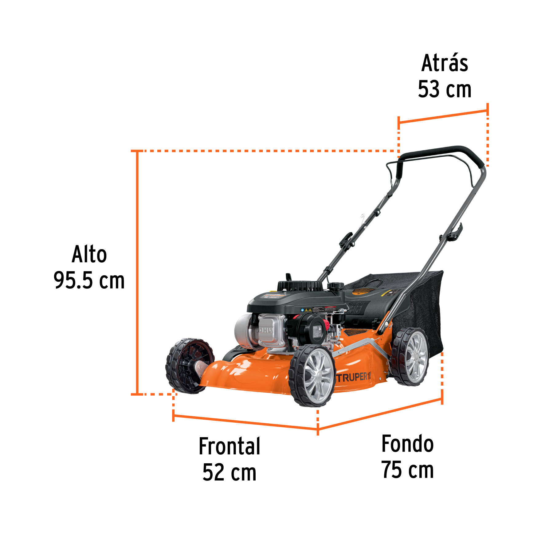 Podadora con motor a gasolina de 4 HP, 18' de corte, Truper - Imagen 3