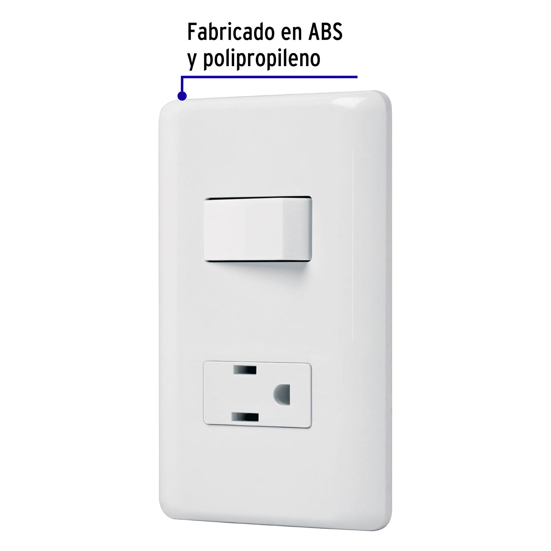 Placa armada contacto e interruptor sencillo, Volteck Basic - Imagen 2
