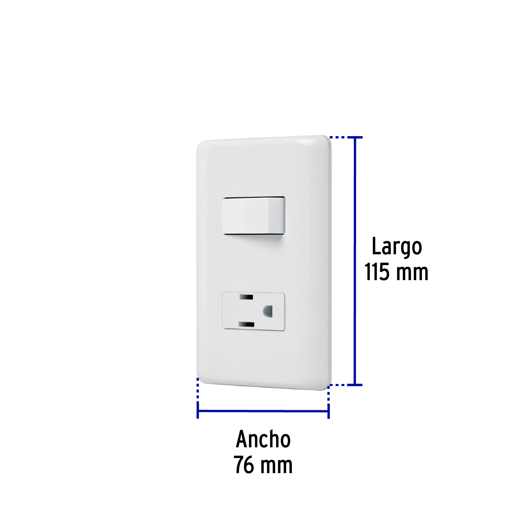 Placa armada contacto e interruptor sencillo, Volteck Basic - Imagen 3