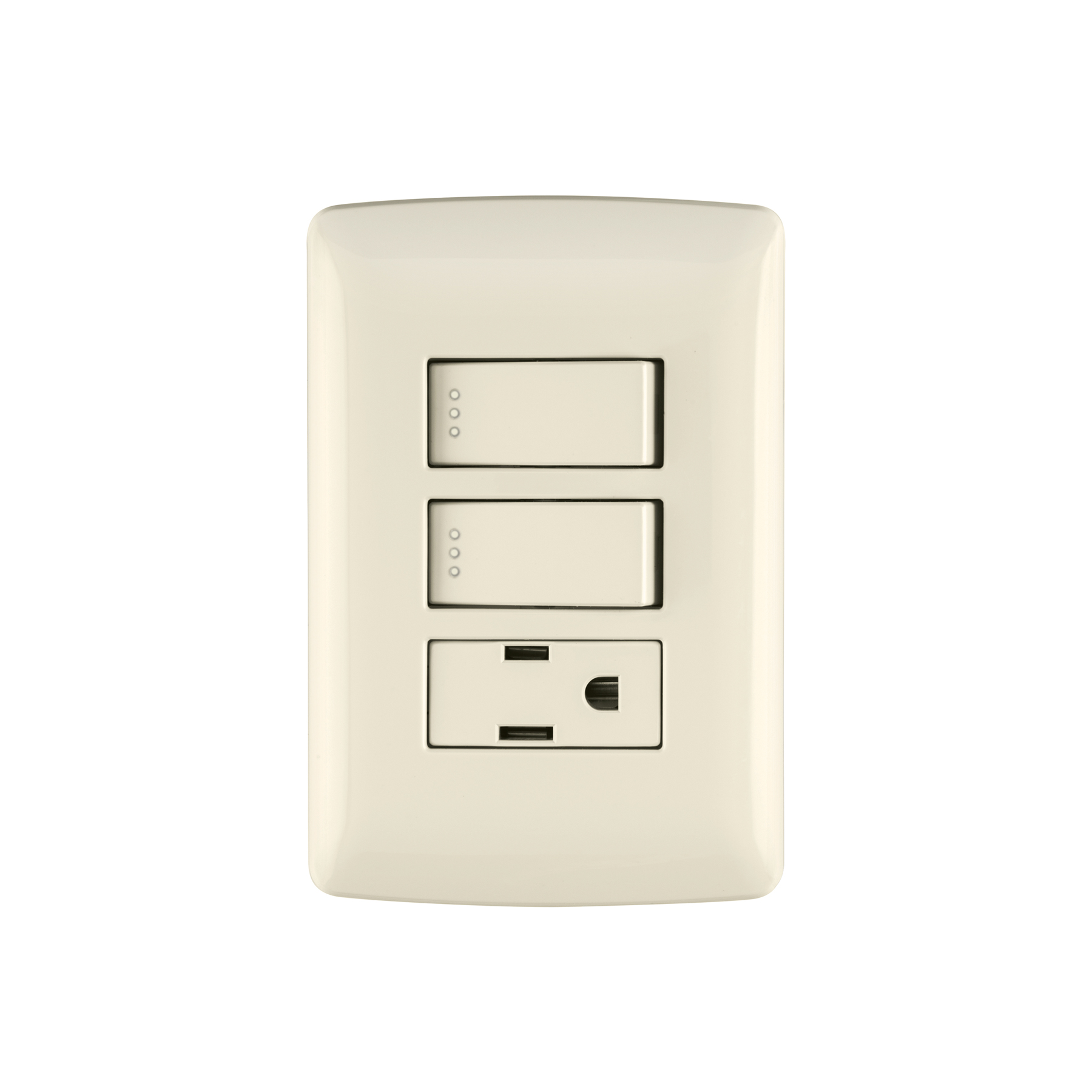 Placa armada contacto 2 interruptores,marfil, línea Italiana