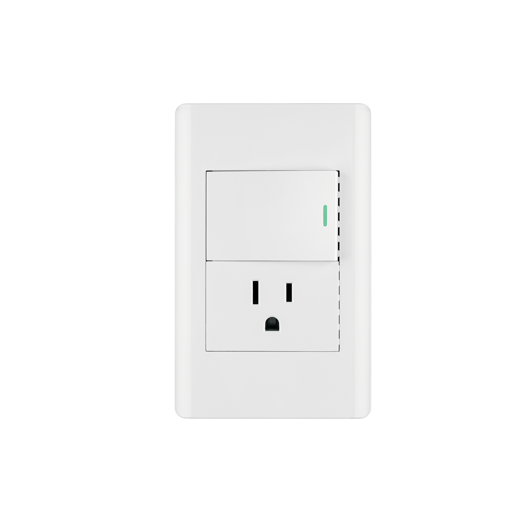 Placa armada blanca interruptor y contacto 1.5 mód, Lisboa