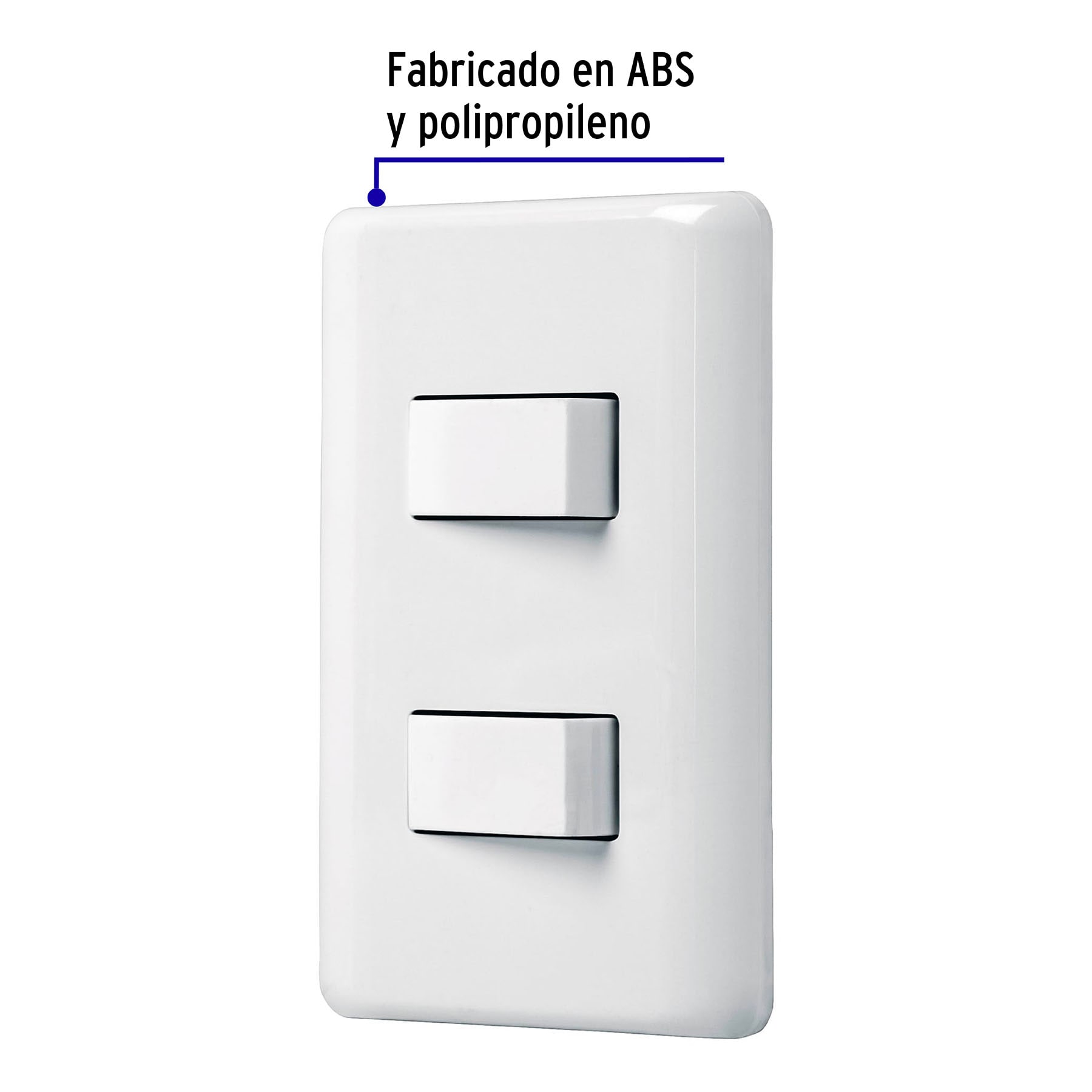 Placa armada con 2 interruptores sencillos, Volteck Basic - Imagen 2