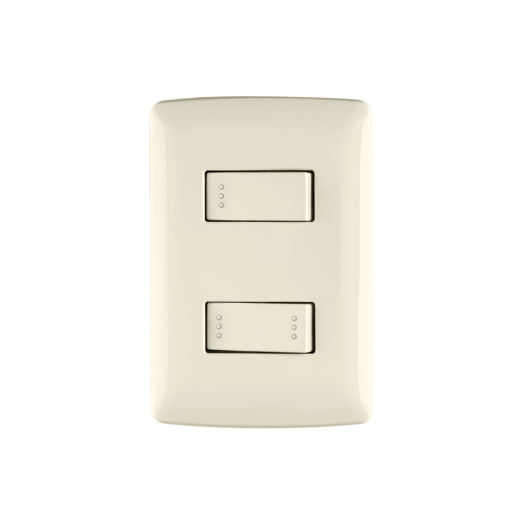 Placa armada 1 interruptor escalera, marfil, línea Italiana