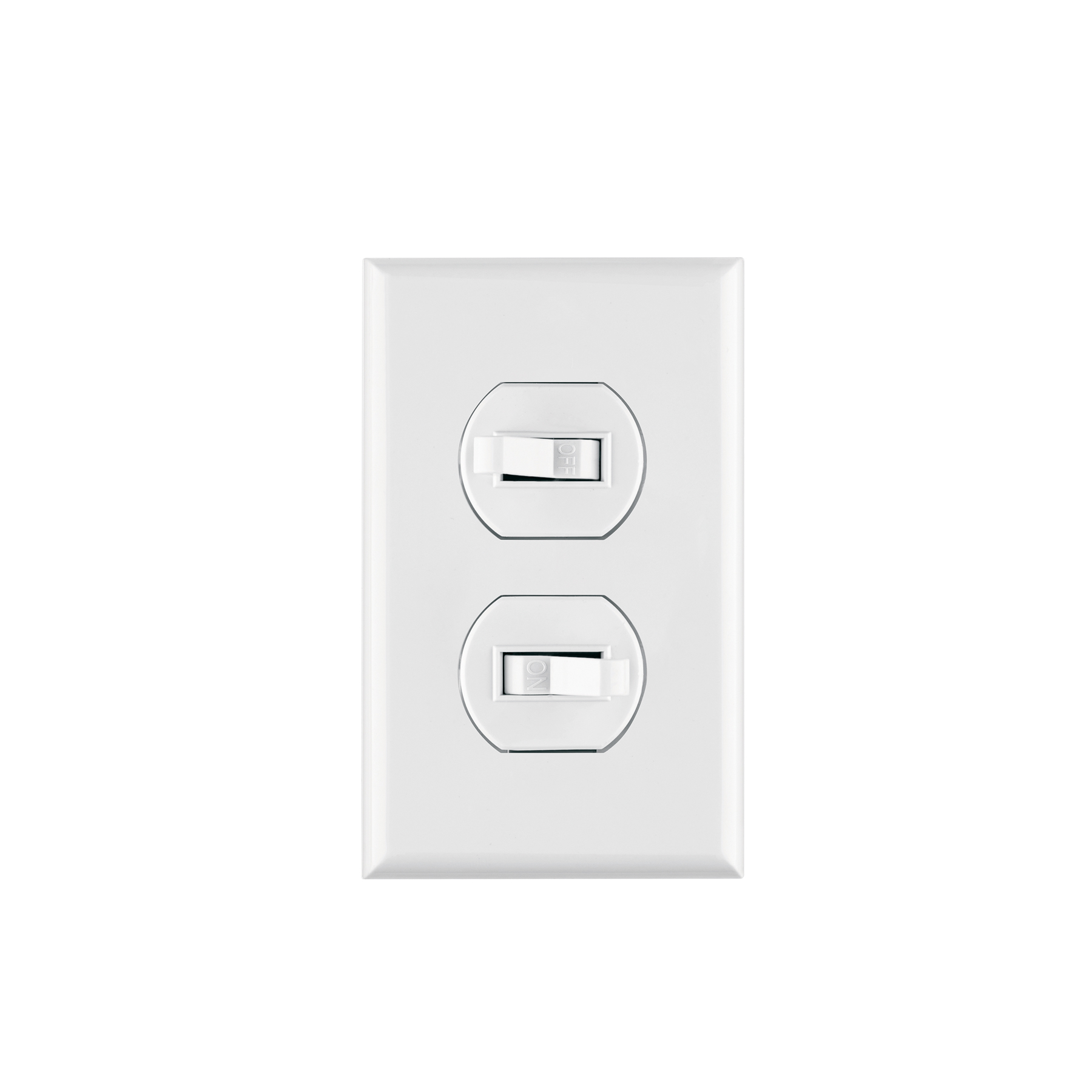 Placa armada 2 interruptores sencillo, línea Standard, blanc