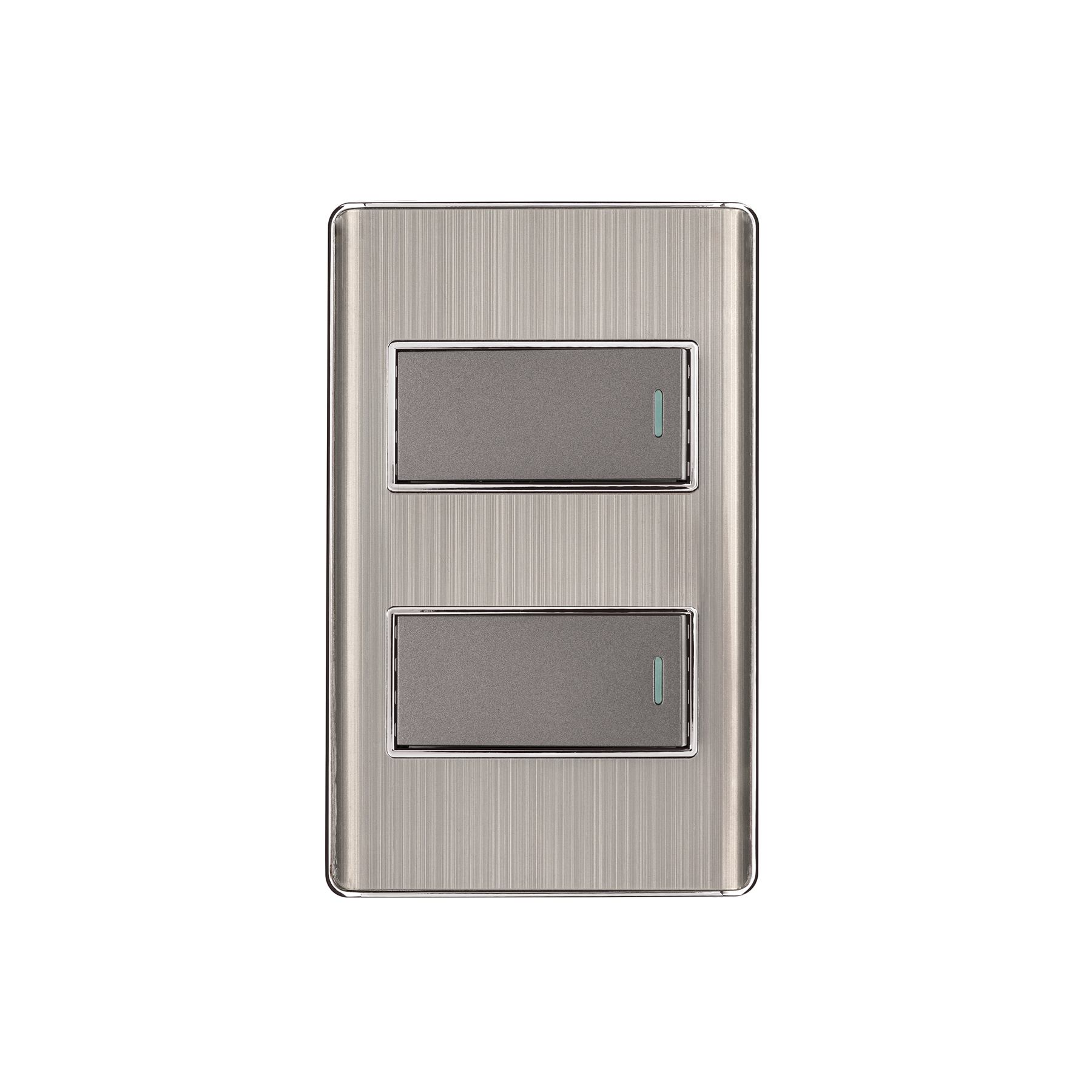 Placa armada acero 1 interruptor y 1 de 3 vías 1 mód,Lisboa