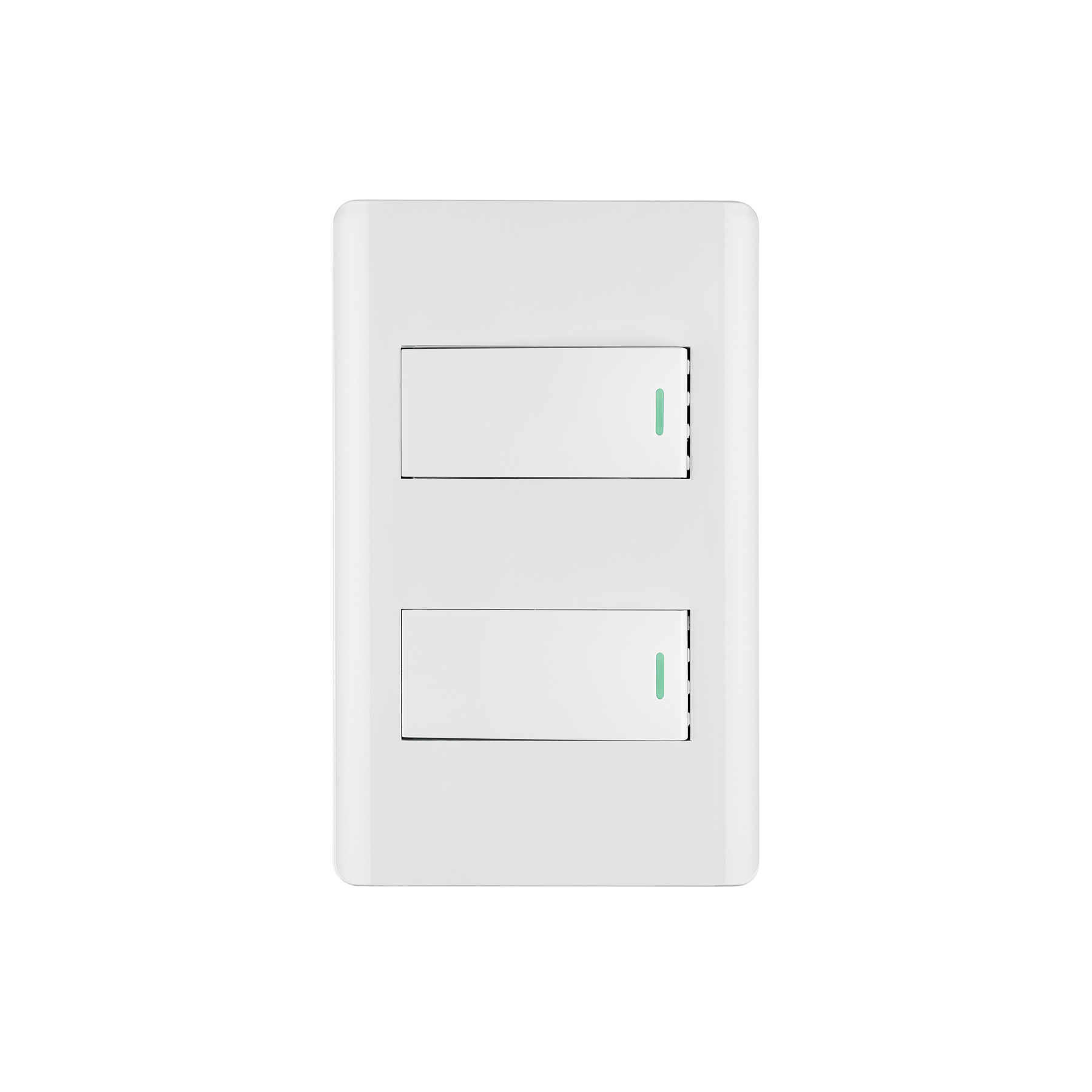 Placa armada blanca con 2 interruptores 1 módulo, Lisboa